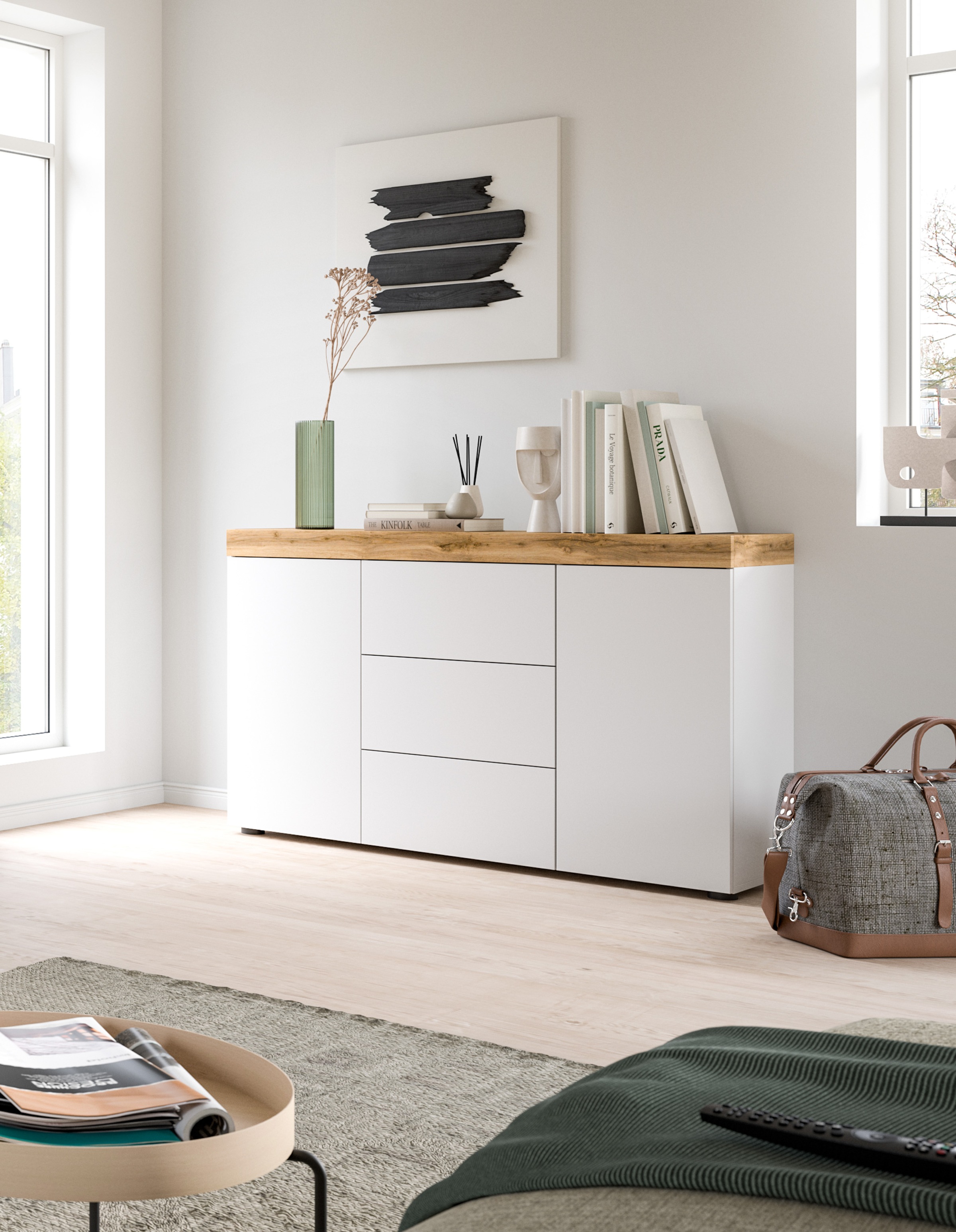 OTTO home Sideboard "MAMBO, TOPSELLER, Breite 125cm, 2 Türen, 3 Schubkästen günstig online kaufen