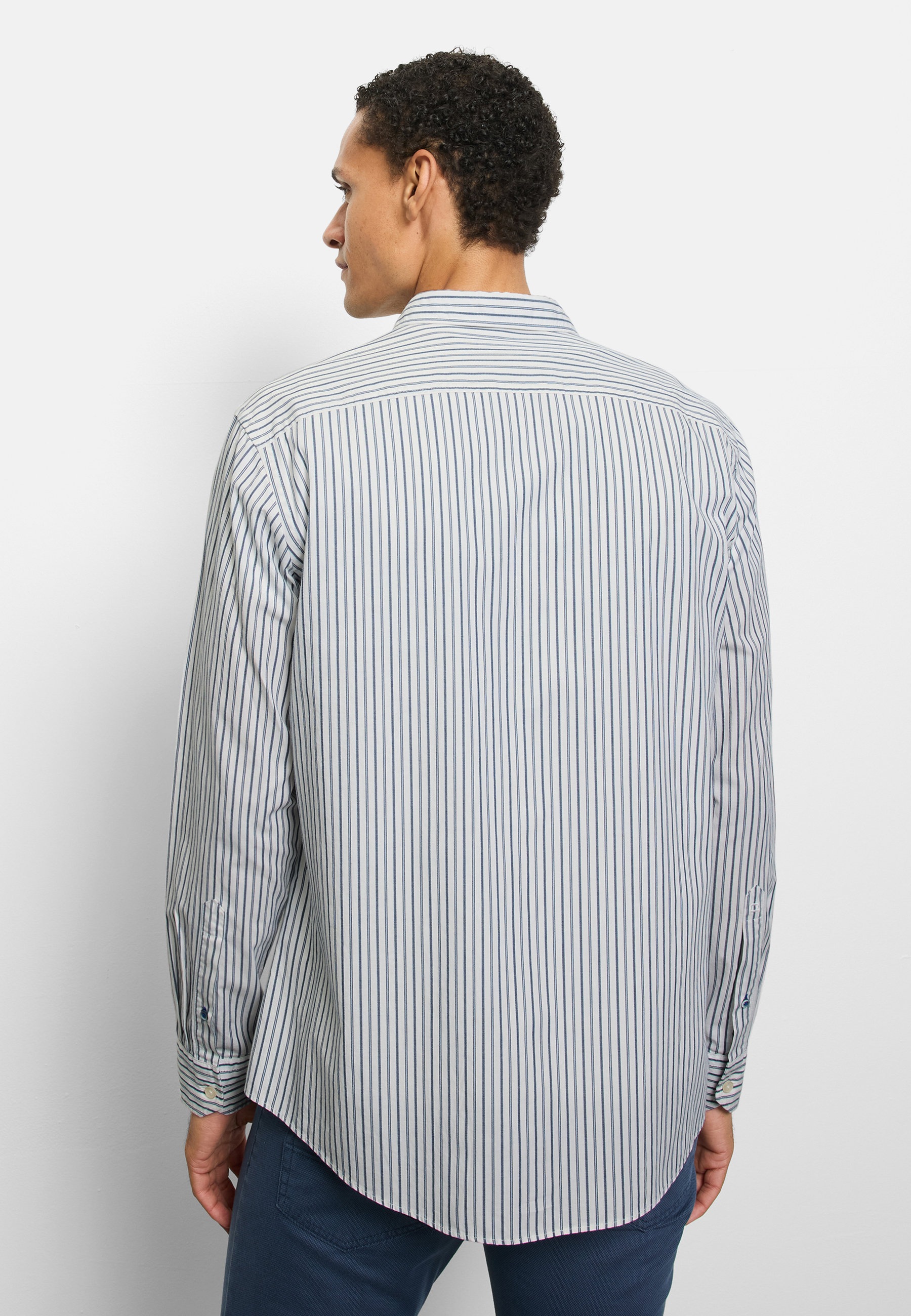 Chemise Manches Longues Homme OLYMP Rayé Blanc XXL 3