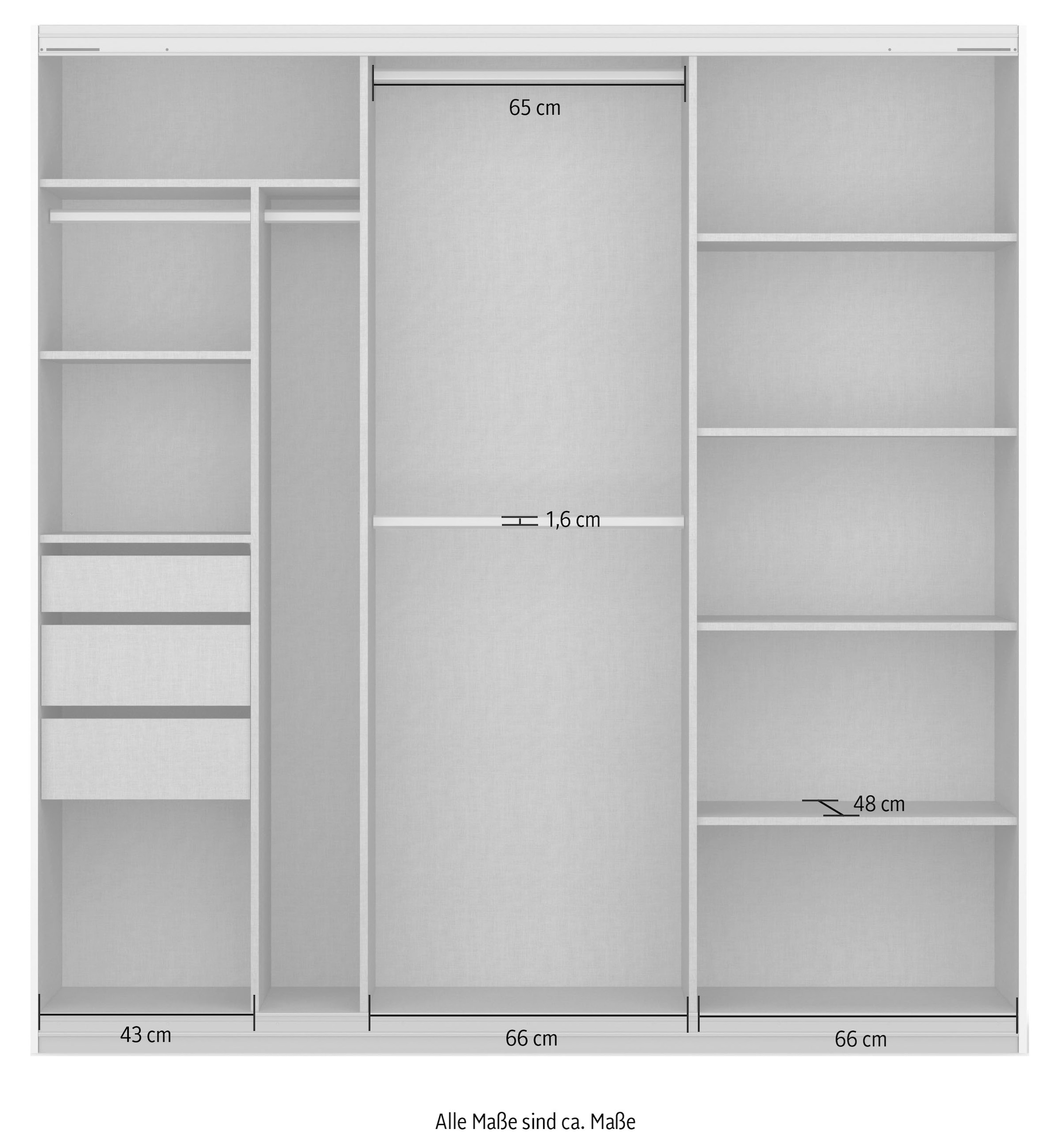 rauch Schwebetürenschrank »Oteli«, mit Mittelspiegel und Passepartout optional mit Beleuchtung