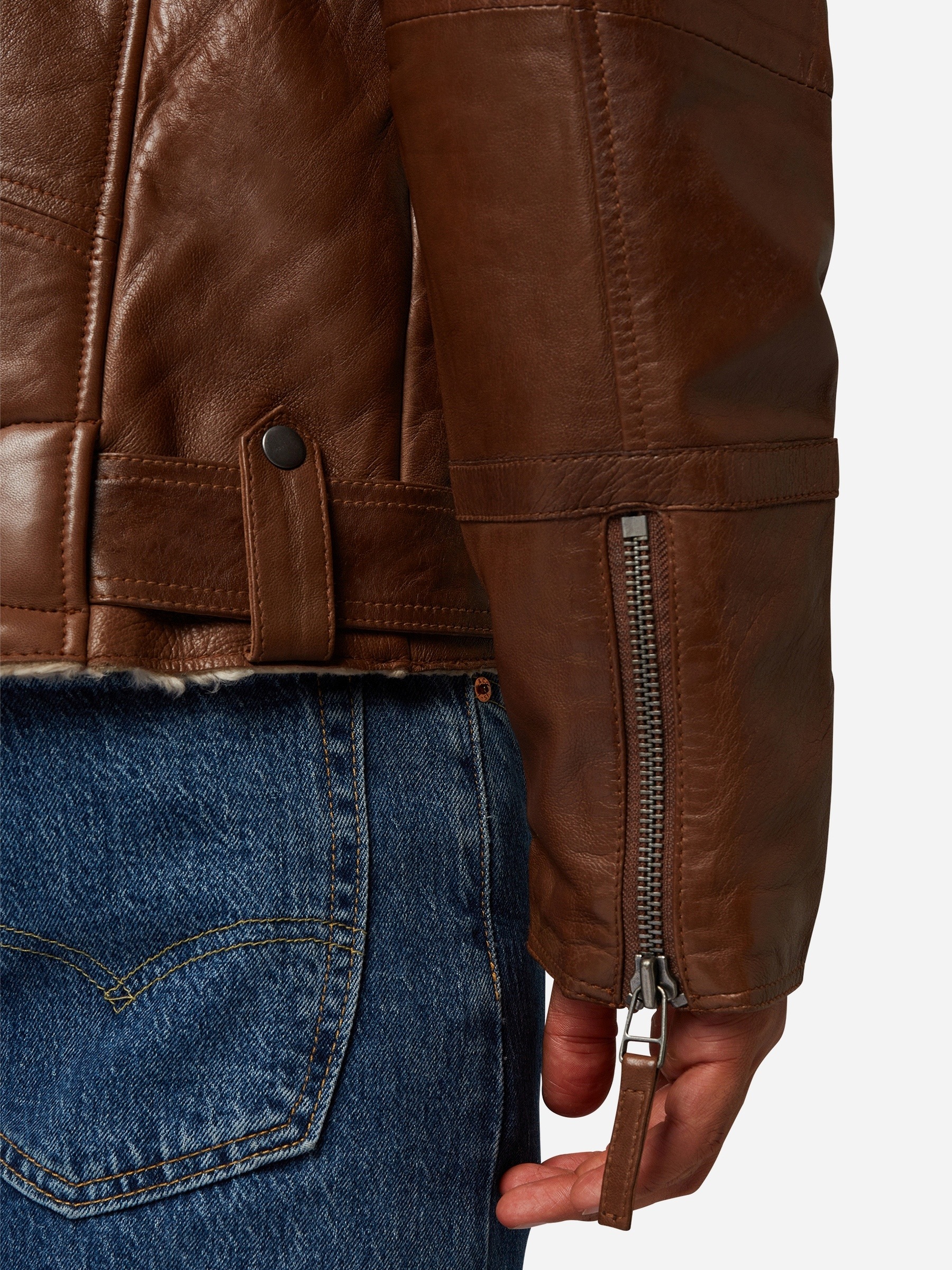 RICANO Bikerjacke »Lederjacke Harlem« Handgefertigt aus echtem Leder
