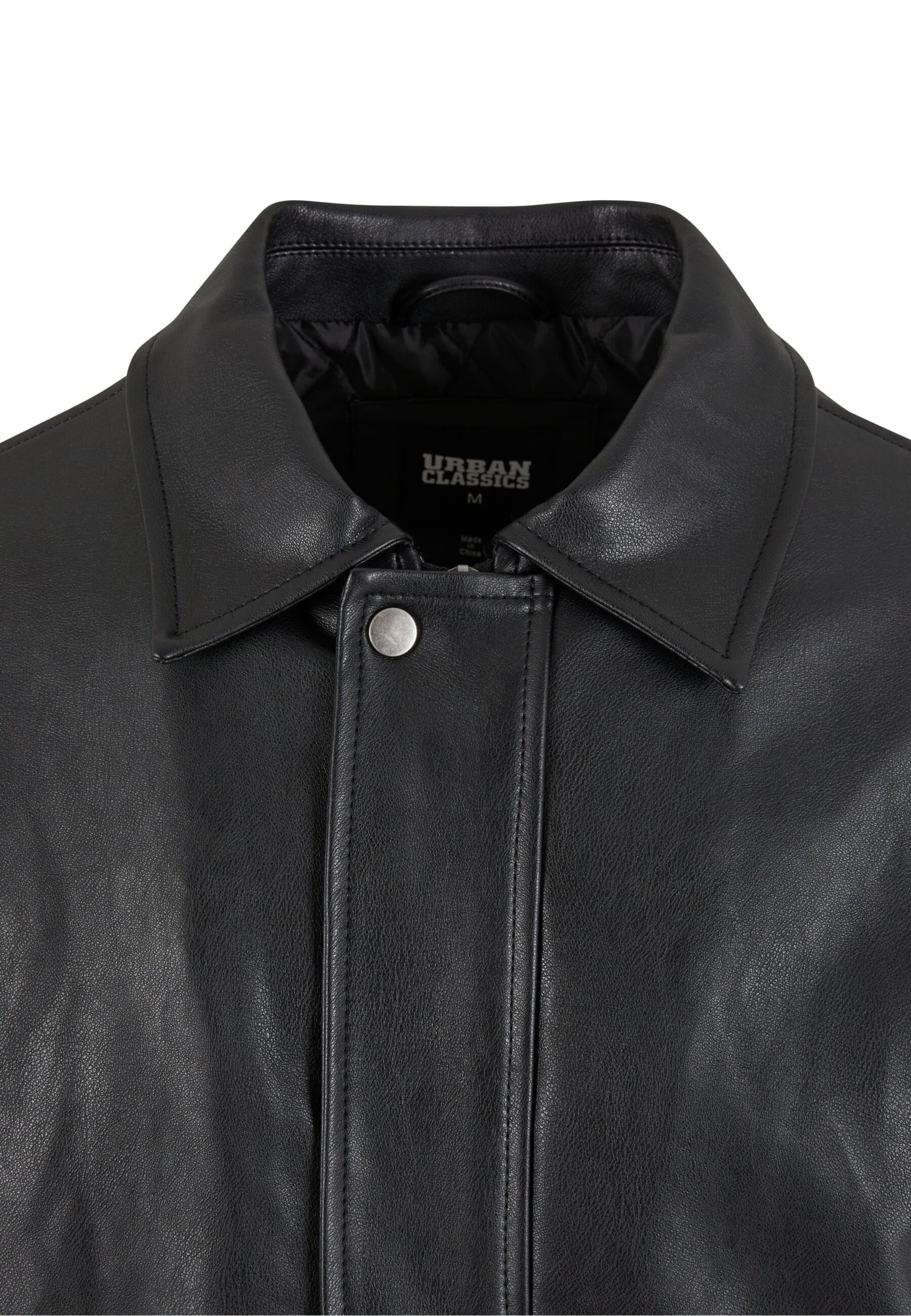 URBAN CLASSICS Lederjacke »Urban Classics Synthetic Leather Blouson« 1 Stk. tlg. ohne Kapuze