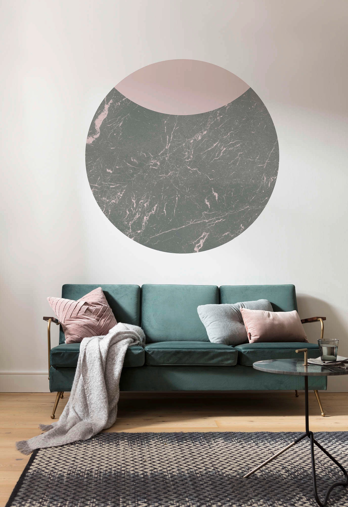 Komar Vliestapete »Vlies selbstklebend - Stripe Marmor - Größe 125 x 125 cm«, bedruckt, Wohnzimmer, Schlafzimmer