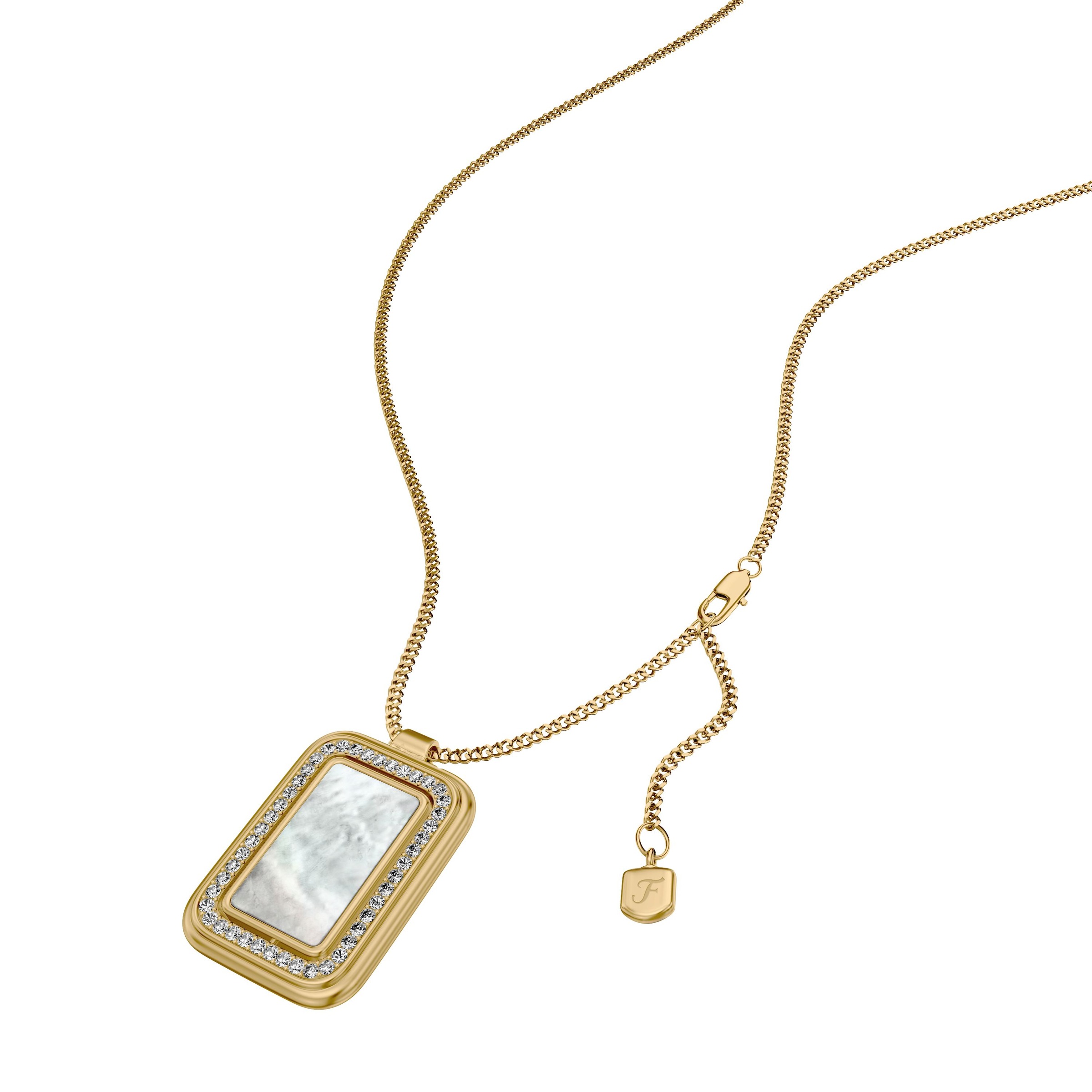 Fossil Kette mit Anhänger »Raquel« mit Glasstein - mit Perlmutt