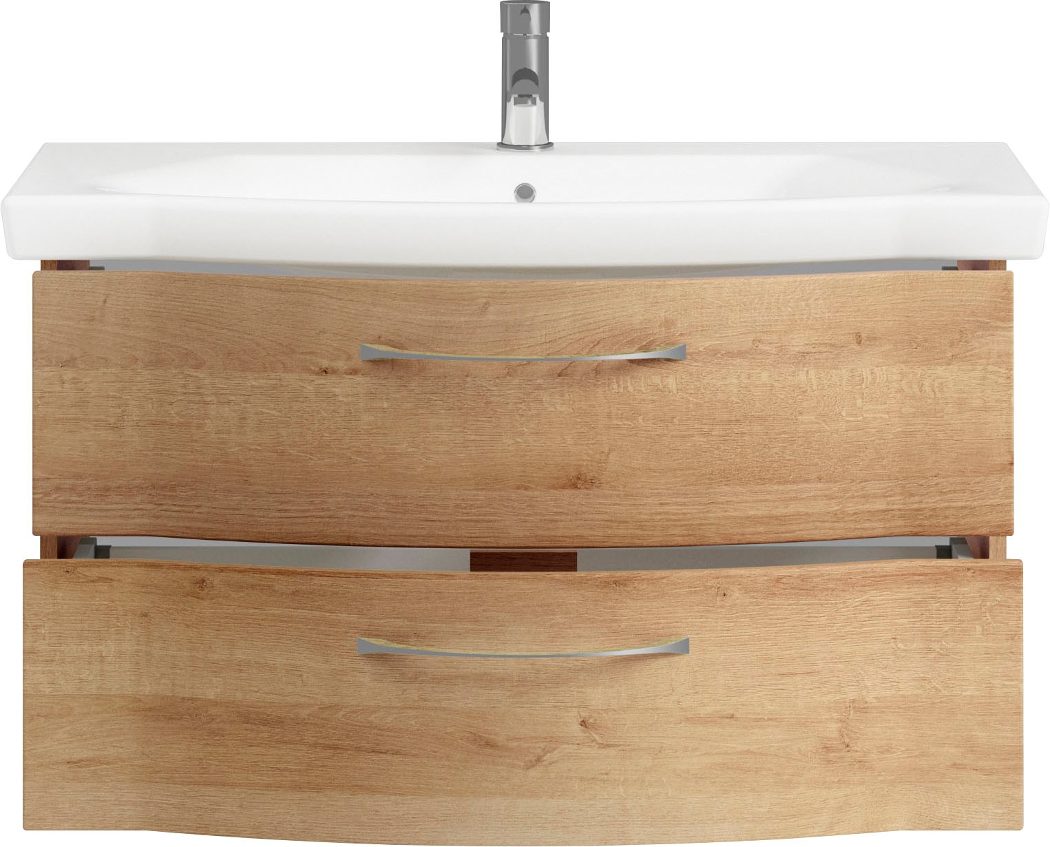 Saphir Badmöbel-Set »6005 Sprint 3-teilig, Keramik-Waschtisch mit LED-Spiegelschrank«, (4 St.), Unterschrank, inkl. Türdämpfer, 4 Türen, 3 Schubladen, Bad-Set