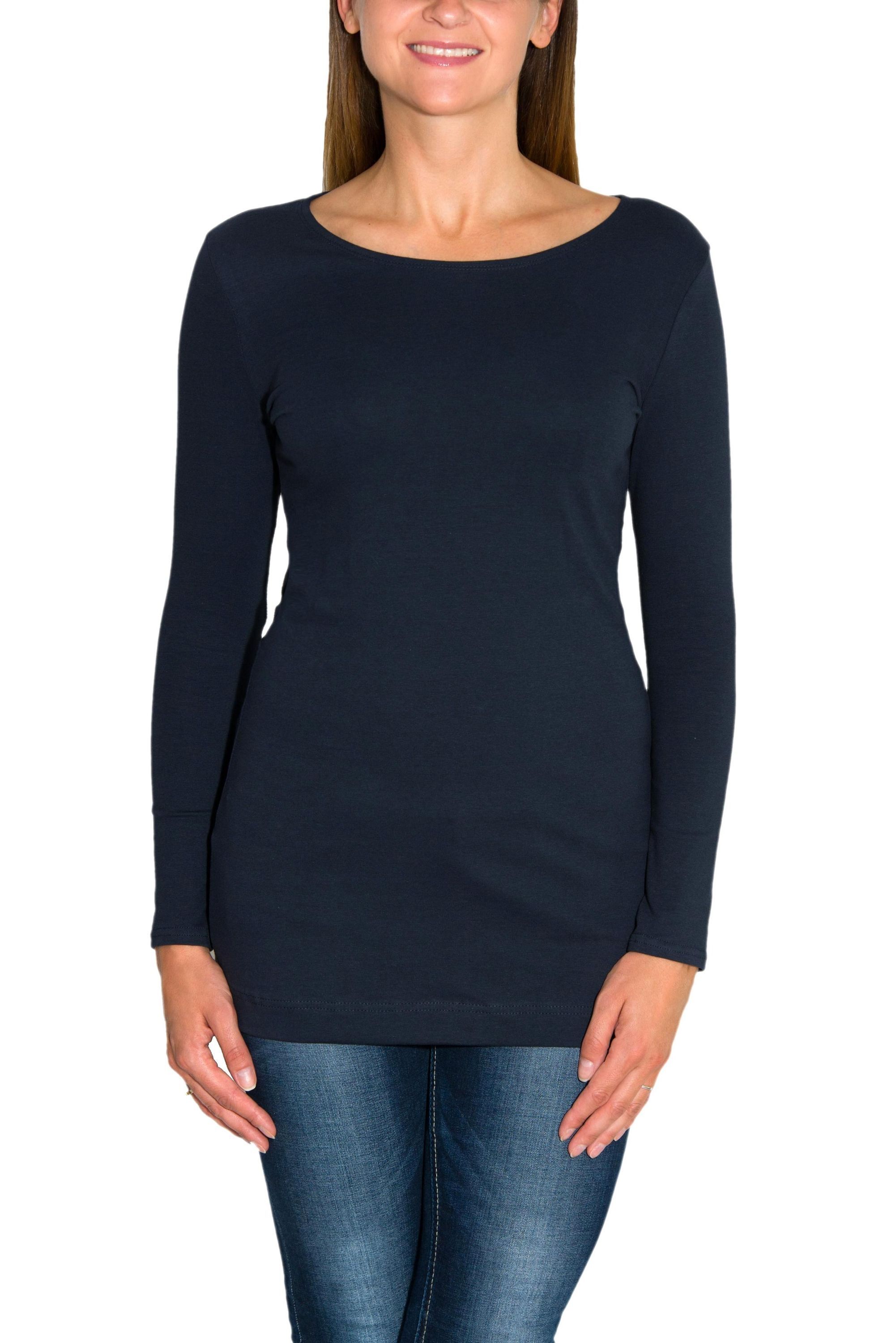 ALKATO Langarmshirt "Damenshirt Alkato Damen Langarm Longshirt Langarmshirt"