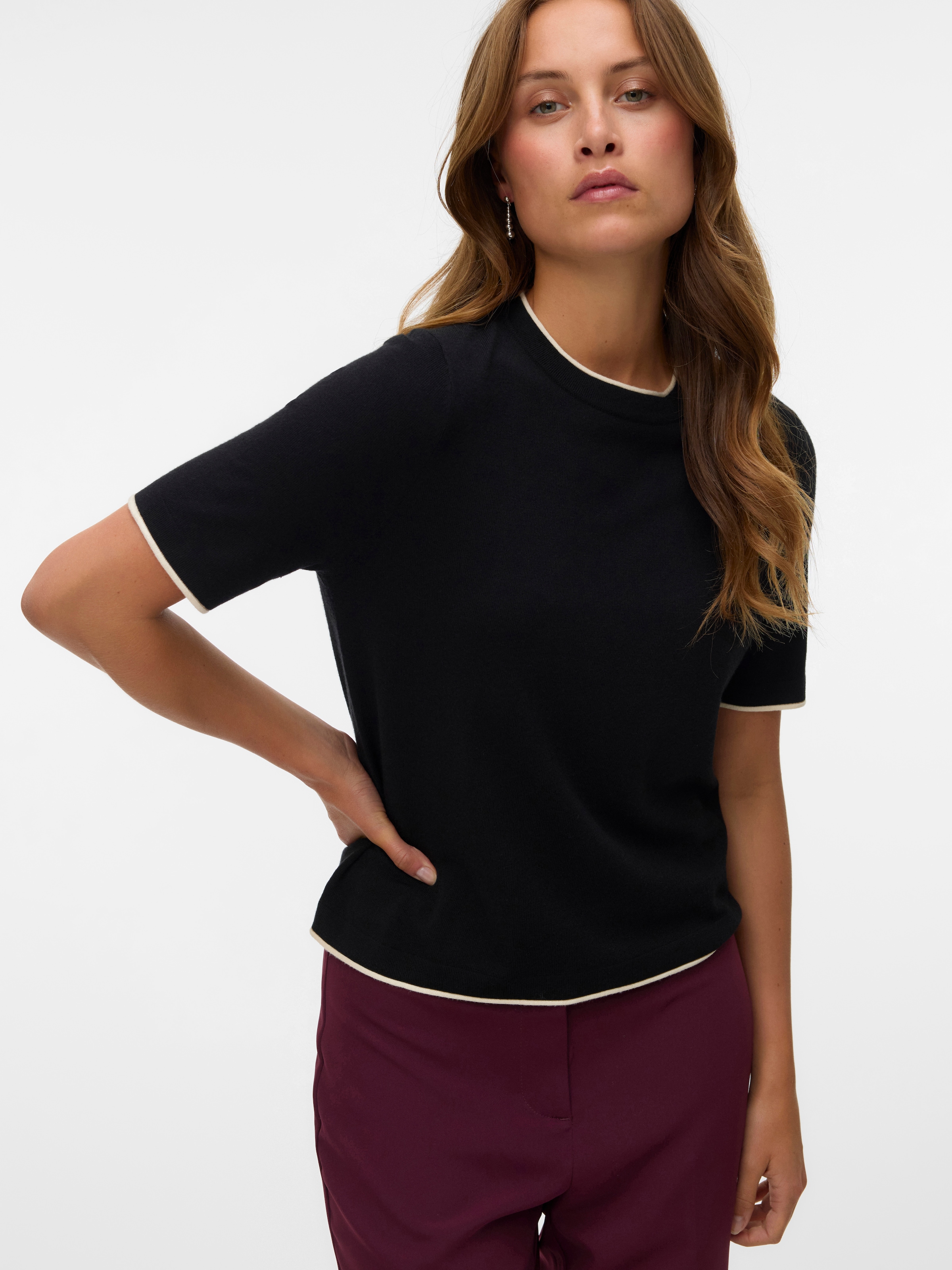 Vero Moda Kurzarmpullover "VMBREEZE SS O-NECK PULLOVER BOO" günstig online kaufen