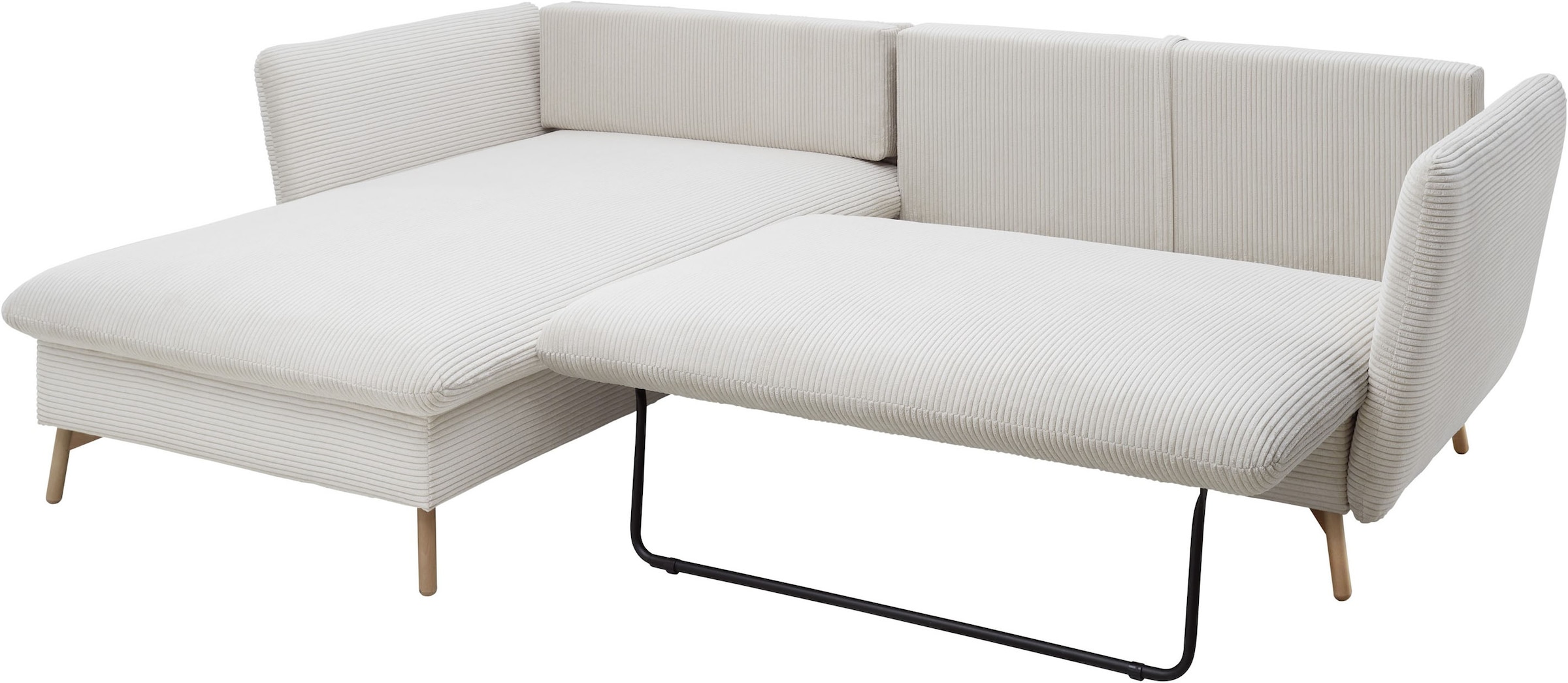 andas Ecksofa »MERLE, 258 cm, L-Form, traumhafter Cord,«, mit Bettfunktion und Bettkasten, Liegefläche 224 x 139