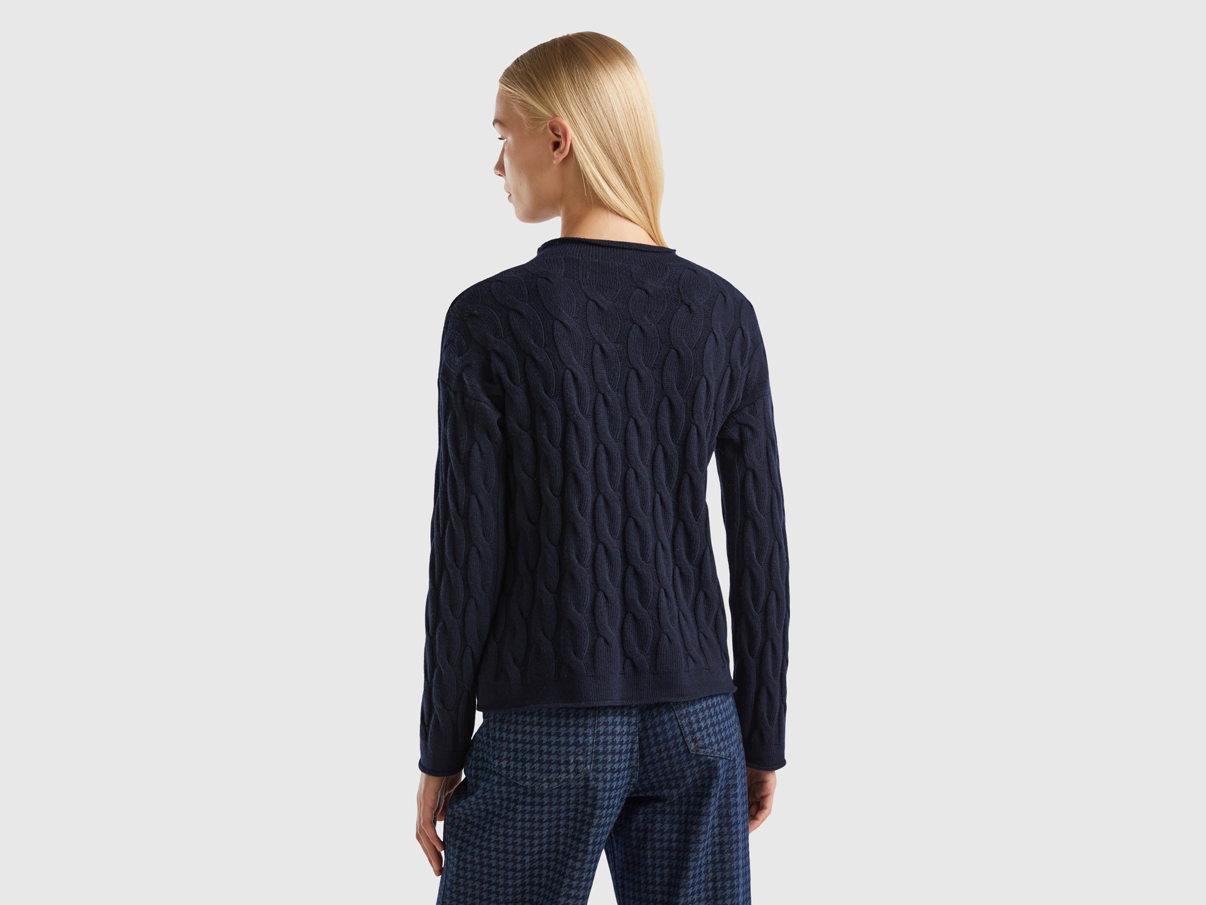 United Colors of Benetton Strickpullover, mit Zopfstrick-Muster