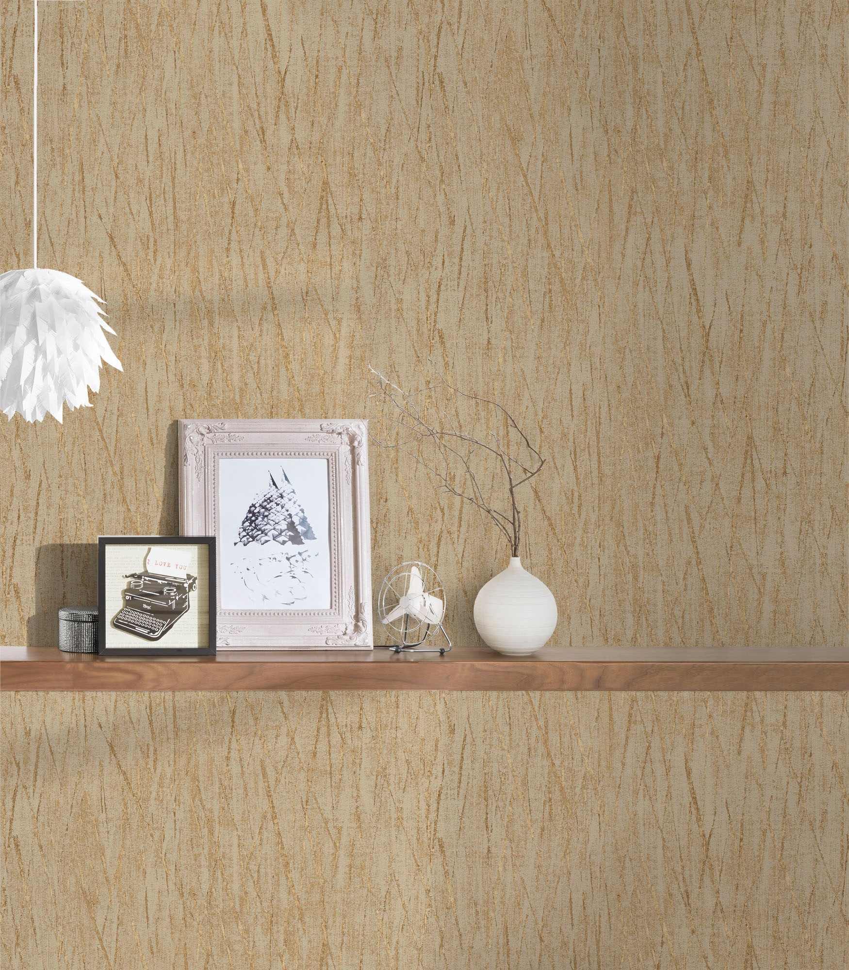 A.S. Création Vliestapete »Hygge«, glänzend-gemustert-Strukturmuster, Metallic Tapete Struktur Tapeten Wohnzimmer Schlafzimmer Küche Design