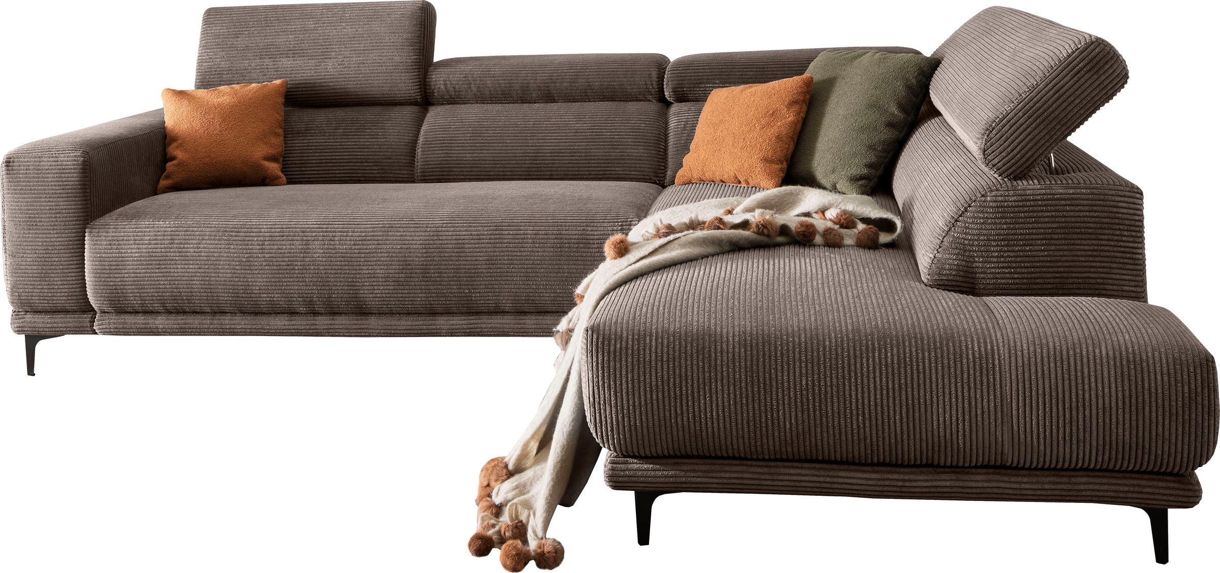 alina Ecksofa "Hikari" wahlweise mit Sitzvorzug, in modernem Cordstoff, Bre günstig online kaufen