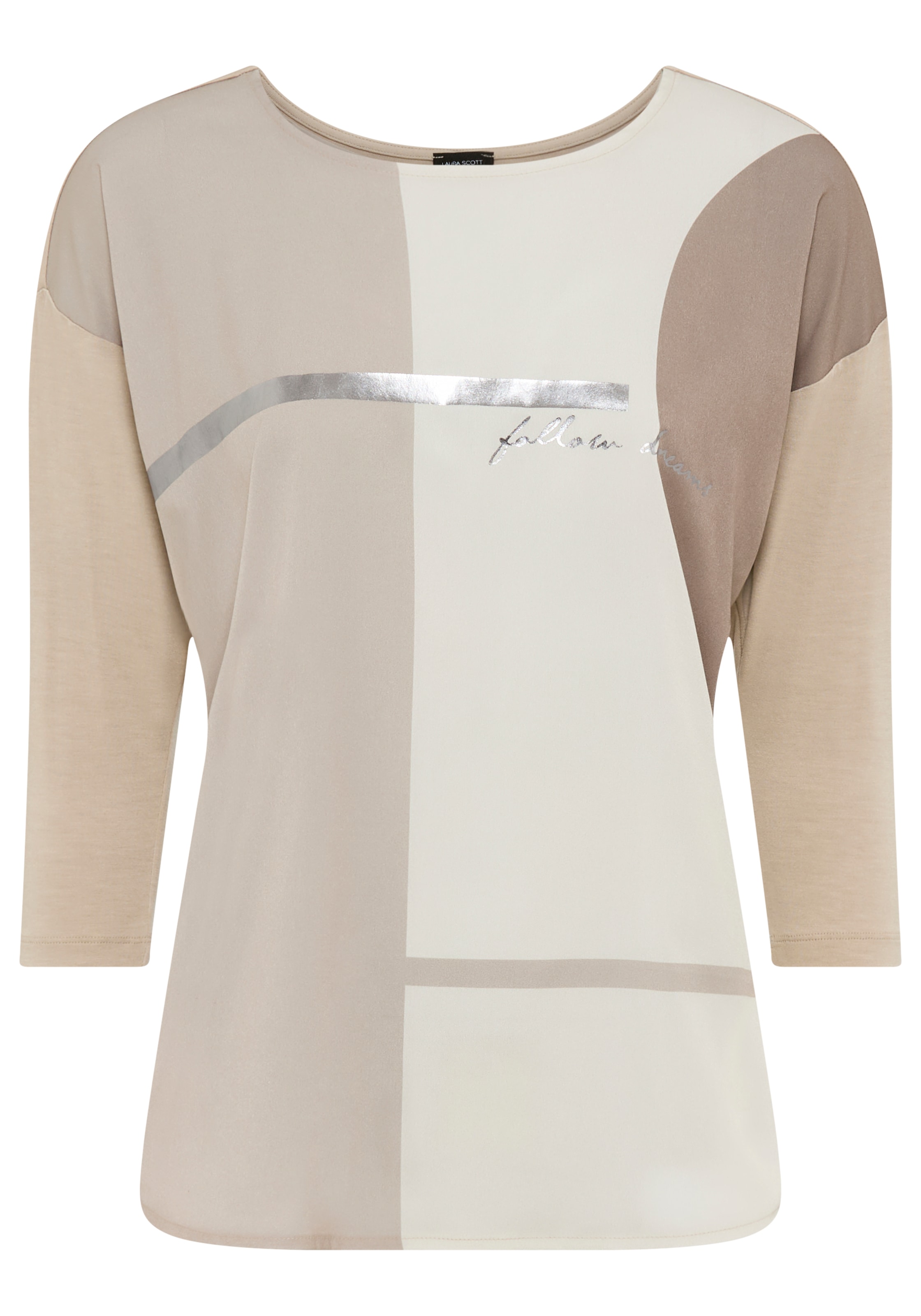 Laura Scott Shirtbluse, im Materialmix mit Folienprint - NEUE FARBEN