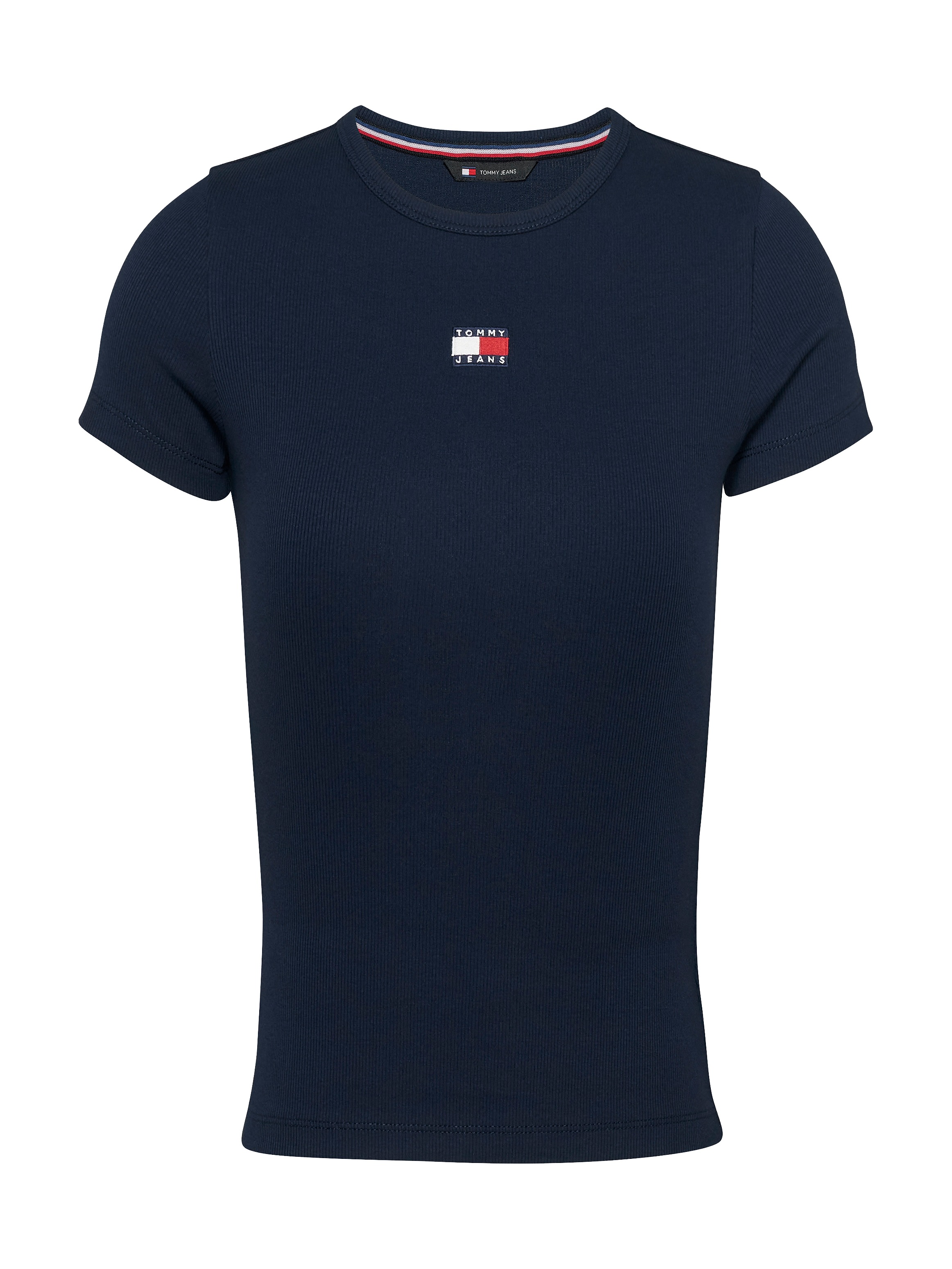 Tommy Jeans T-Shirt »TJW SLIM BADGE RIB TEE«, in Rippoptik