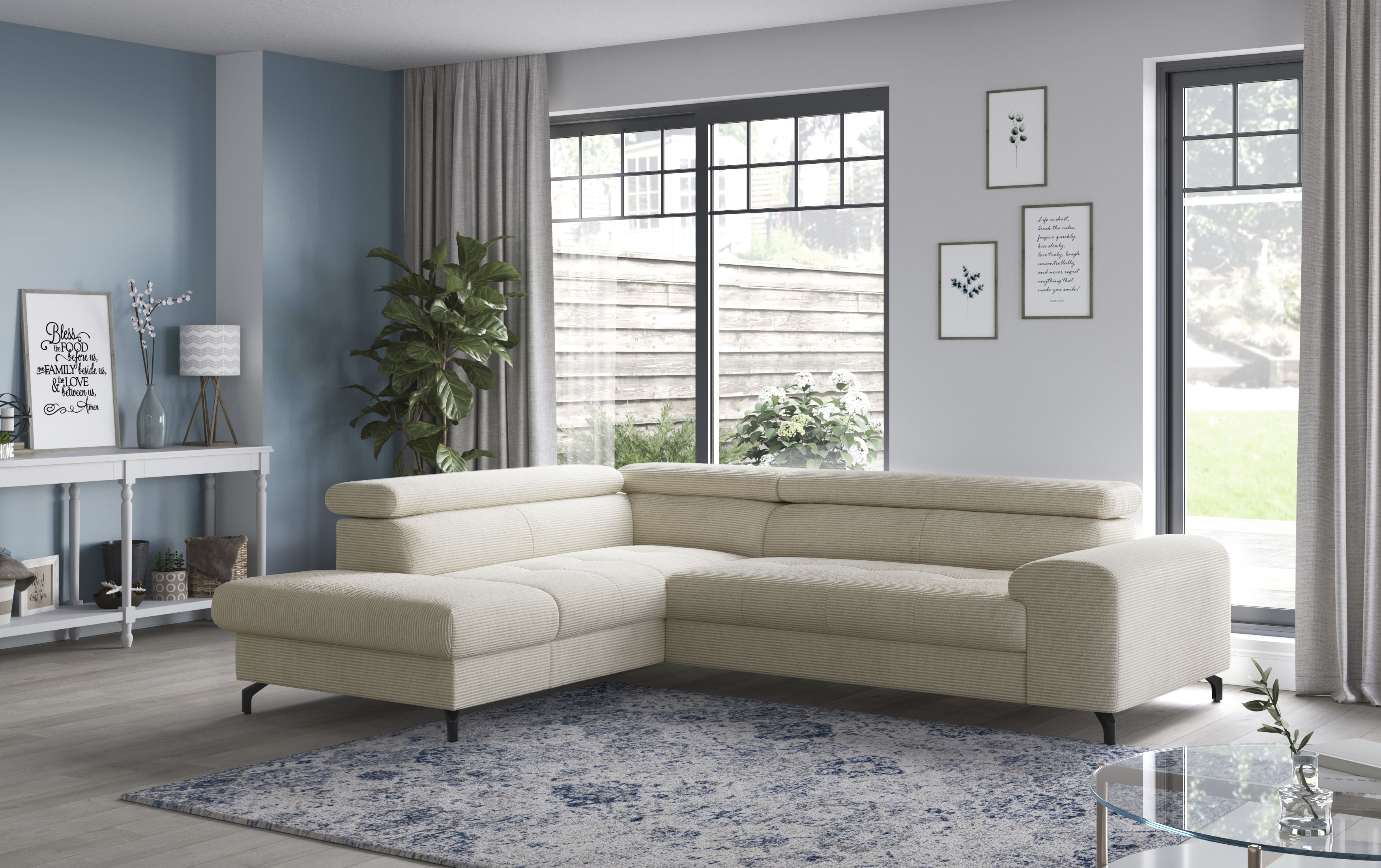 COTTA Ecksofa "Aura L-Form, B: 260 cm" mit Bettfunktion, Bettkasten & Kopft günstig online kaufen