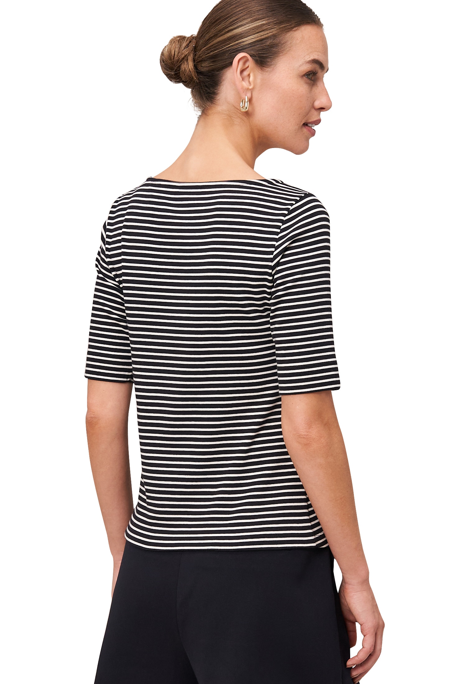 Zero Kurzarmshirt »zero Damen Ringelshirt mit U-Boot Ausschnitt«, (1 tlg.), Plain/ohne Details
