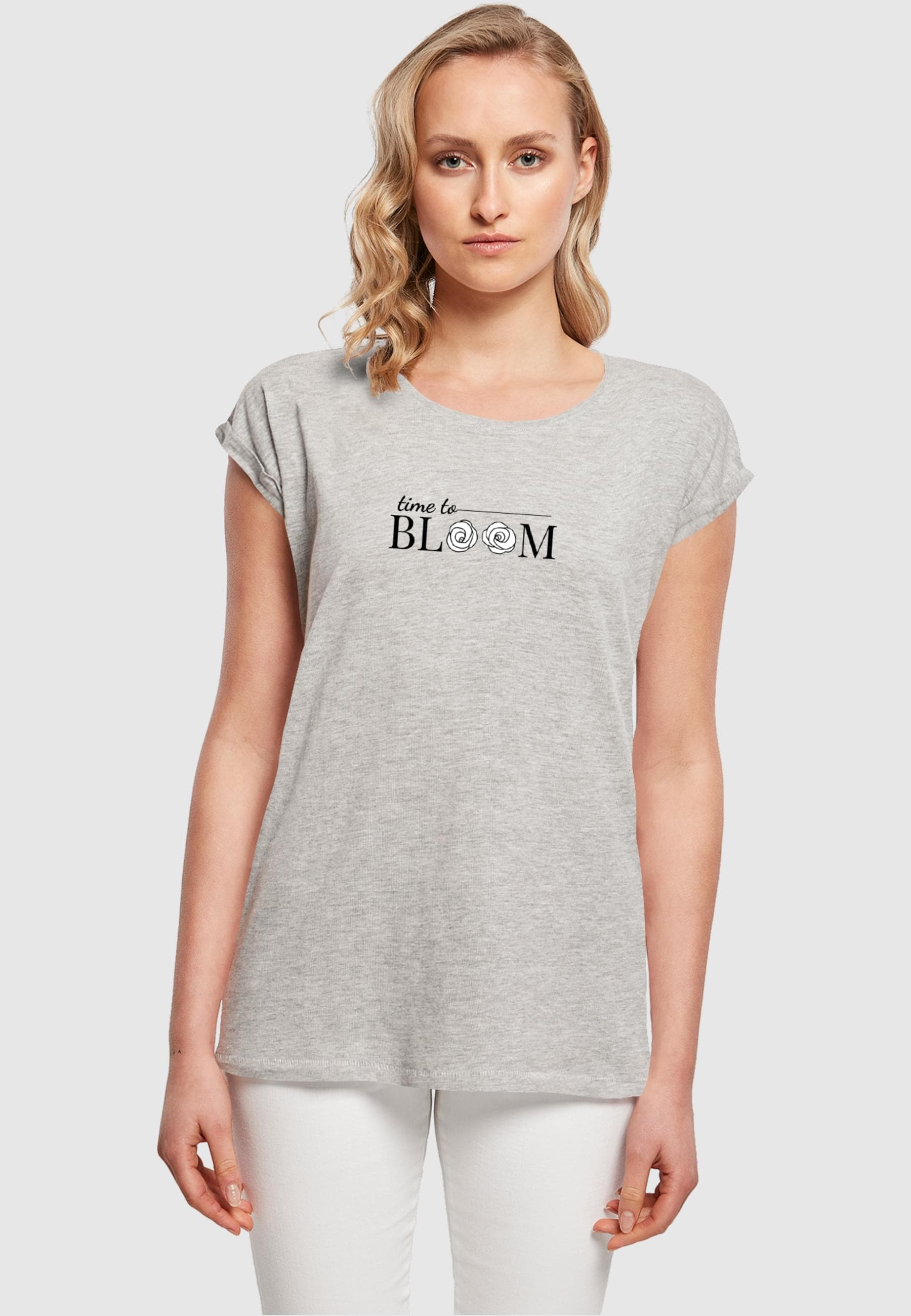 Tee«, Shoulder Time T-Shirt bestellen (1 | bloom tlg.) BAUR Merchcode - für to Ladies »Damen Extended