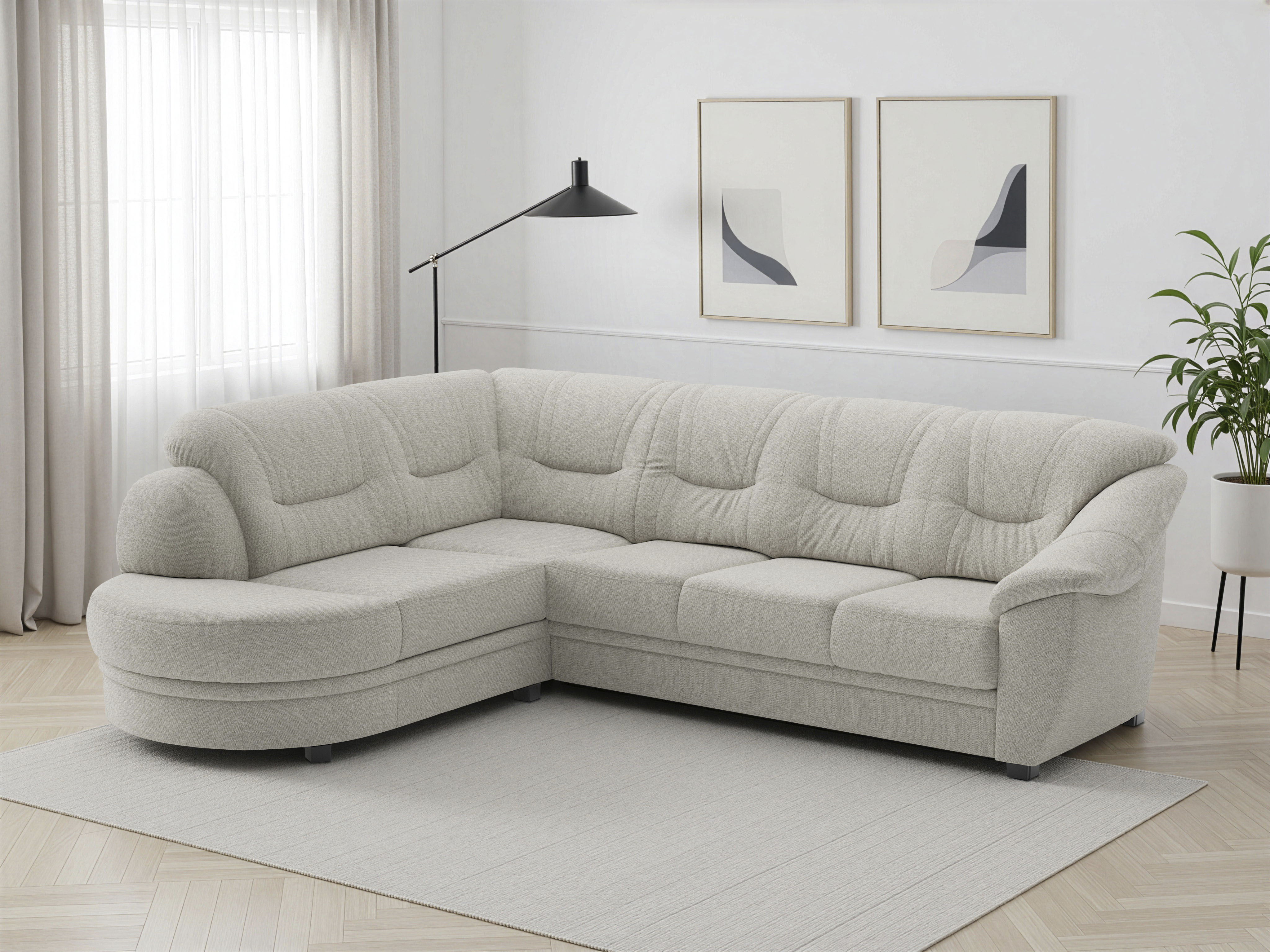 sit&more Ecksofa "Savona L-Form, B: 267 cm, Couch mit Federkern, Komfortsitzhöhe 46 cm" optional mit Schlaffunktion