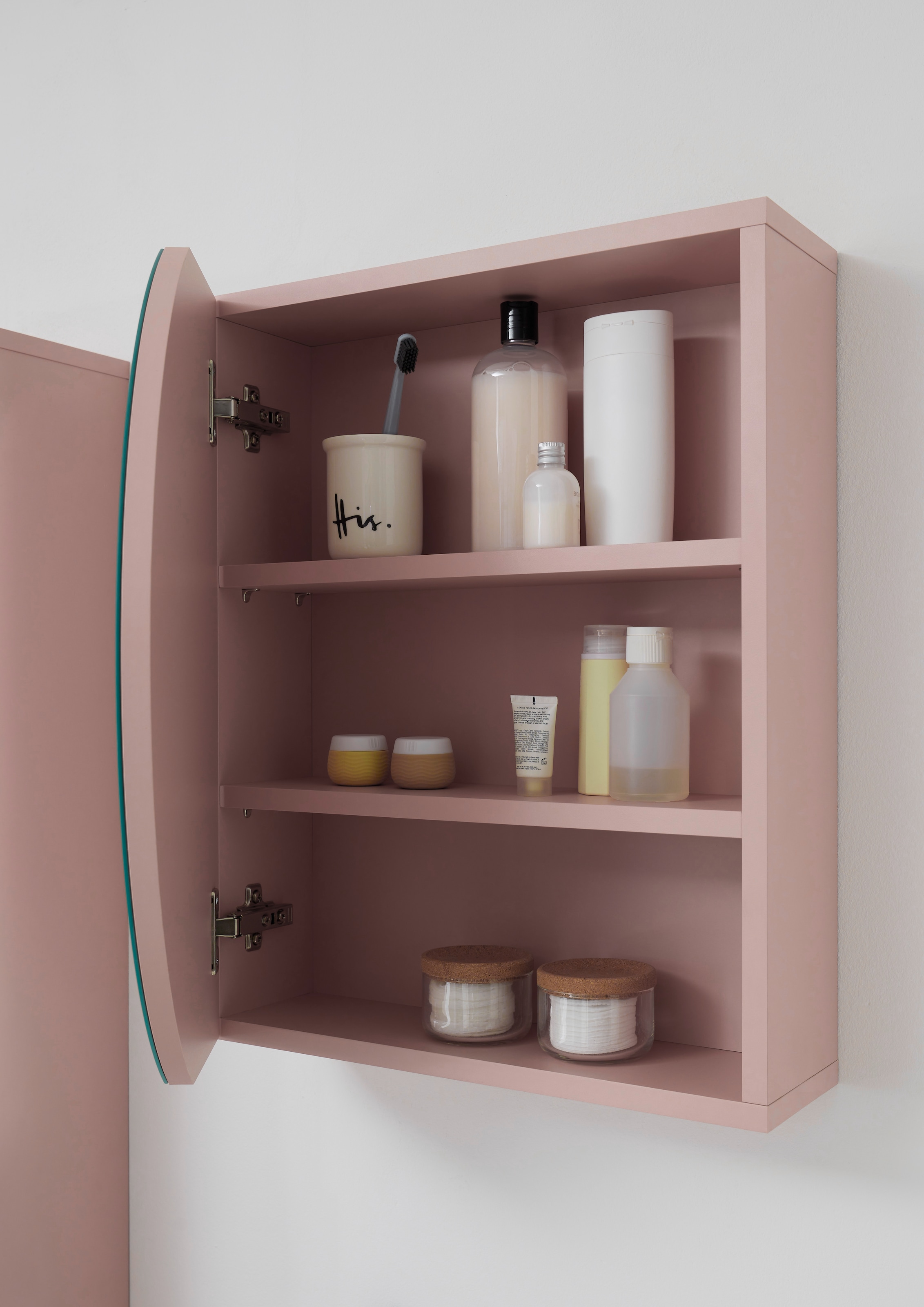 BASIC by Balculina Spiegelschrank »Nancy BxHxT 45x45x15 cm« 1 Stk. tlg. Breite 45 cm, offene Fächer