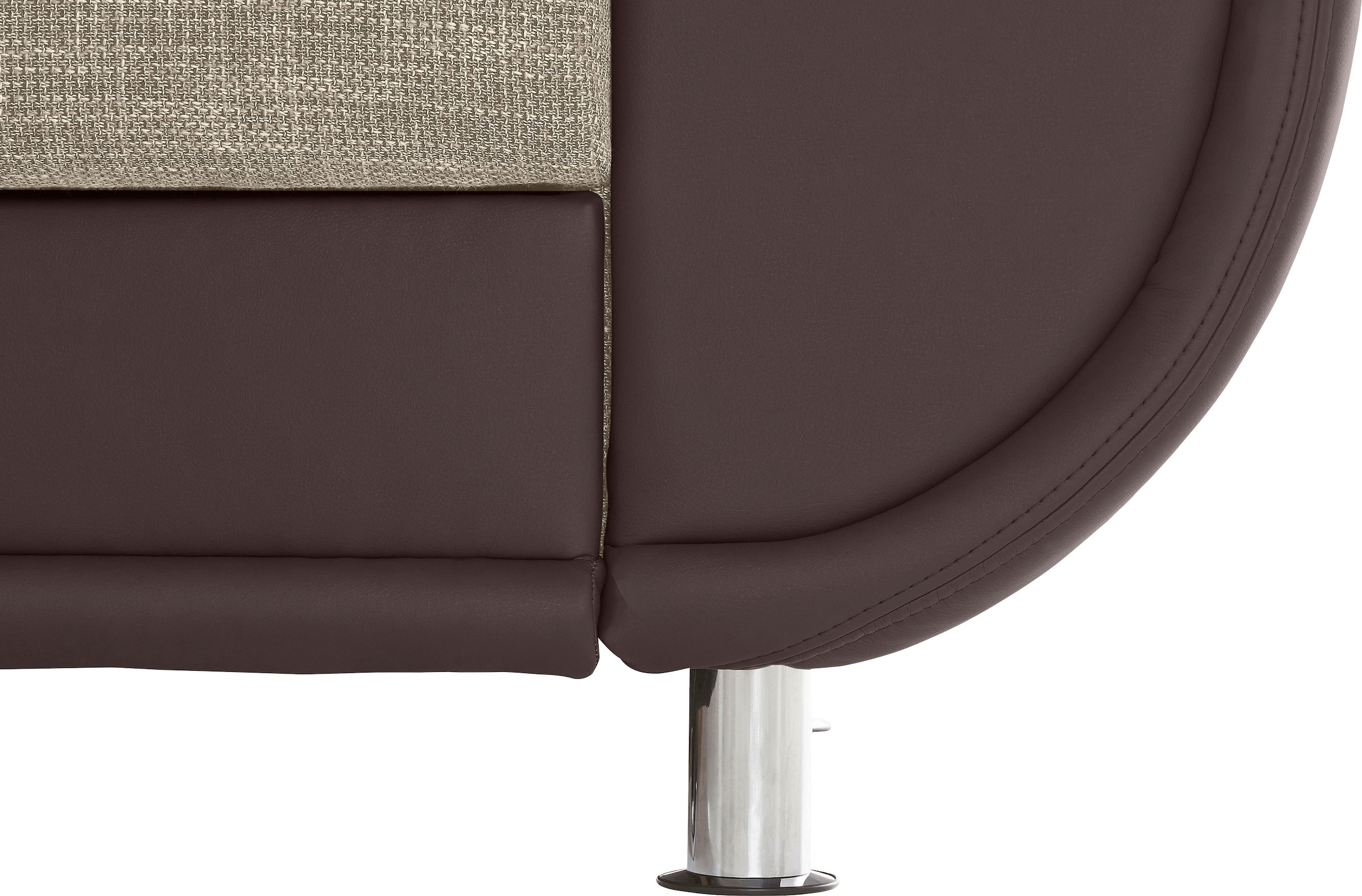 TRENDMANUFAKTUR 3-Sitzer »Rondo 3, zeitlos und modern, bequem, Materialmix«, wahlweise mit Federkern, extrabreite Armlehnen zum Relaxen
