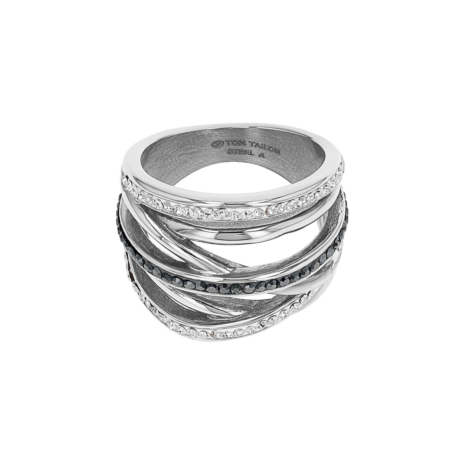 TOM TAILOR Fingerring mit Kristallstein (synth.)