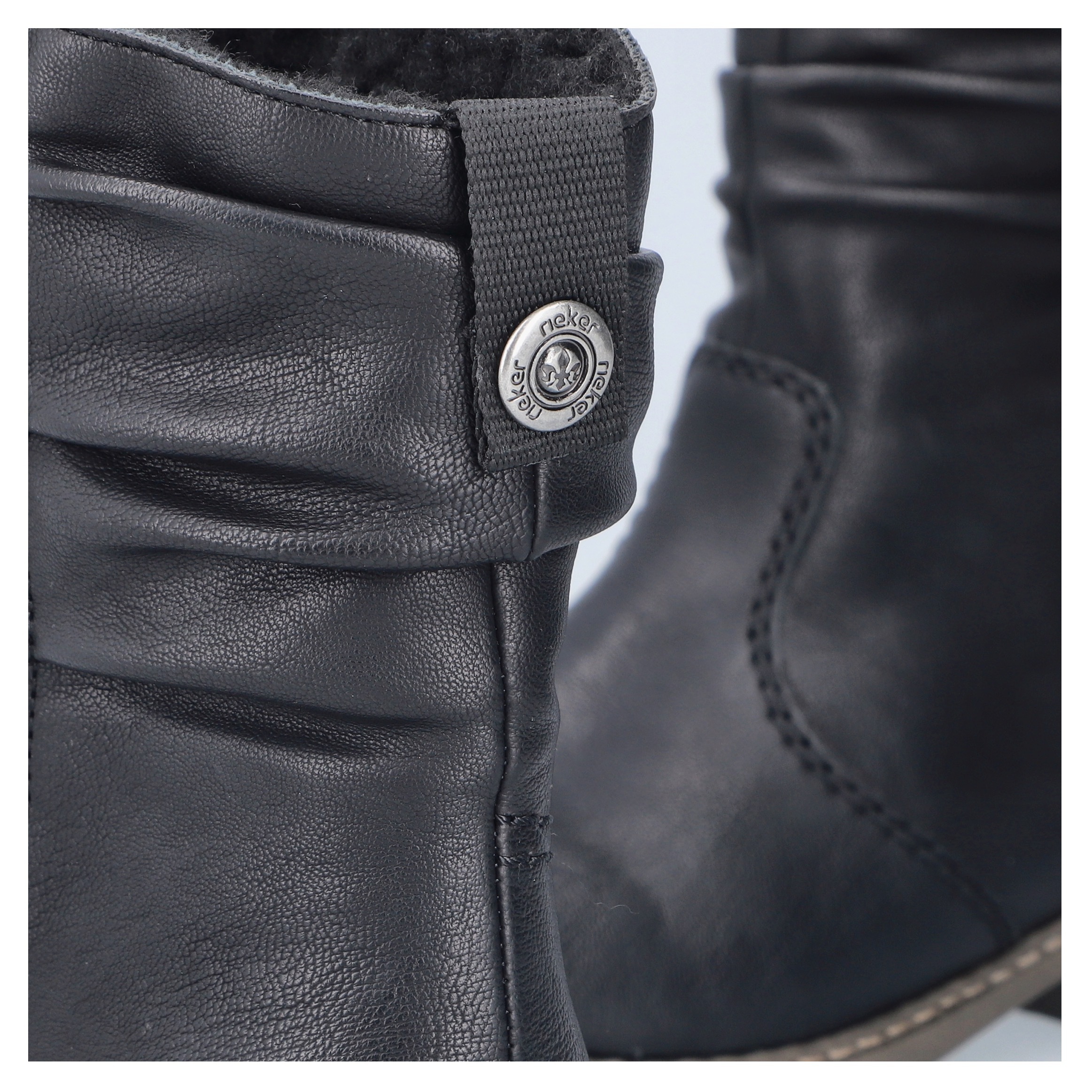 Rieker Winterboots, Winterstiefelette, Blockabsatz, Warmfutter, geraffter slouchy Schaft