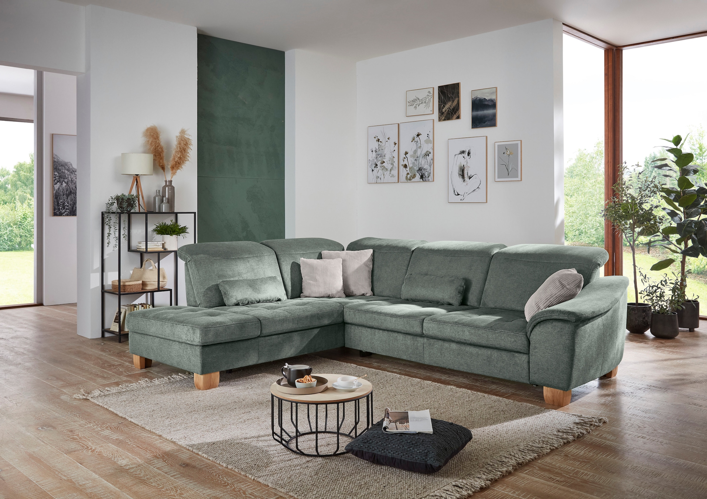 Die PlanBar Ecksofa »PP-LA23145« inkl. Kopfpolsterverstellung, Federkernpolsterung