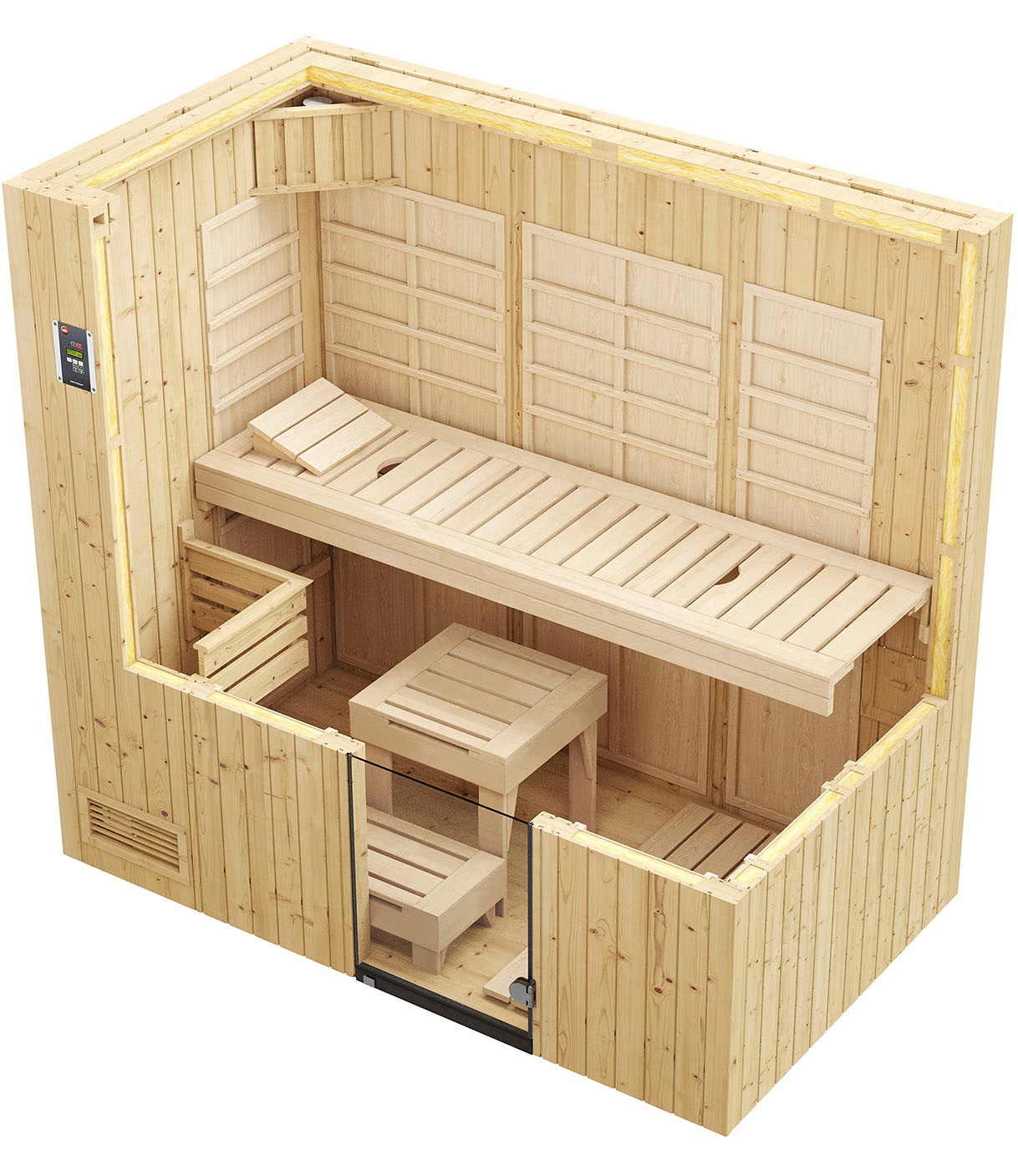 weka Infrarotkabine »Infrarotkabine UPPSALA Kombi inkl.«, Sauna oder IR-Strahlung, moderne Ganzglastür
