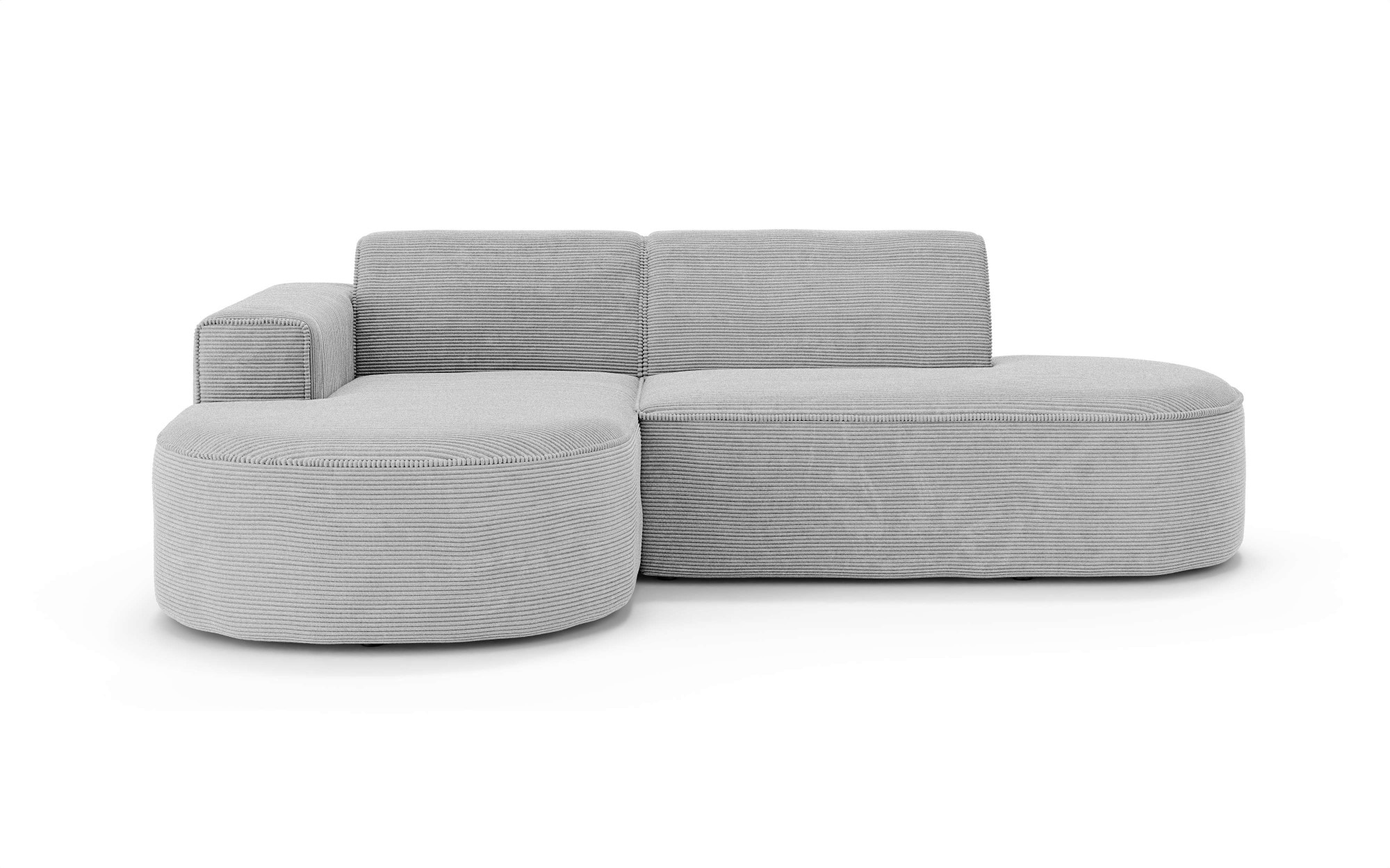 OTTO home Ecksofa »ADELLA XL Design-Sofa mit Recamiere rechts/links, 263/159/76 cm« L-Form XL mit Wellenunterfederung, runde Form, auch in Cord