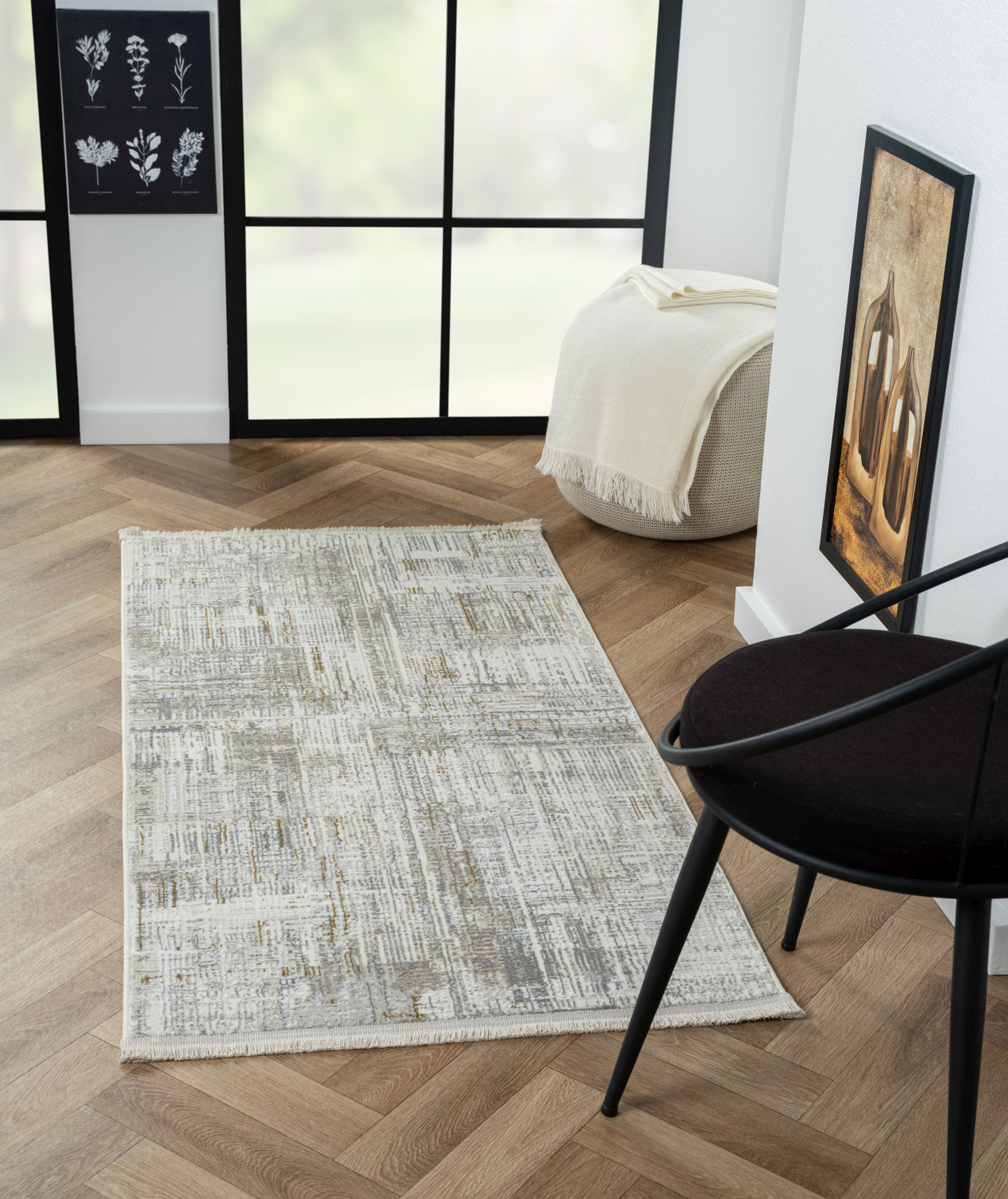 Myflair Möbel & Accessoires Teppich "My Taste" rechteckig 10 mm Höhe Kurzflor, Retro-Design, besonders weich durch Microfaser, mit Fransen