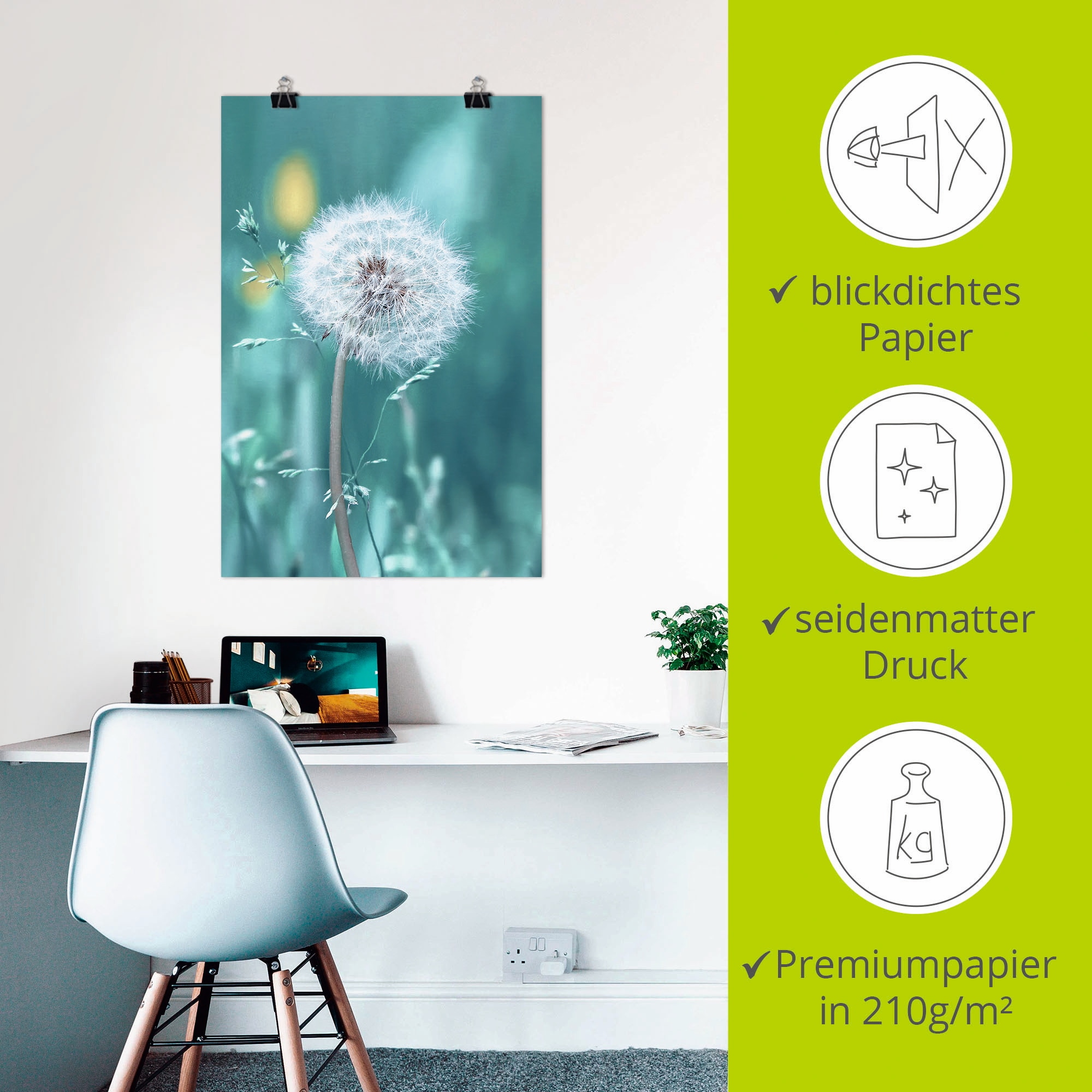Artland Wandbild »Pusteblume«, Blumen, (1 St.), als Leinwandbild, Poster, Wandaufkleber in verschied. Größen