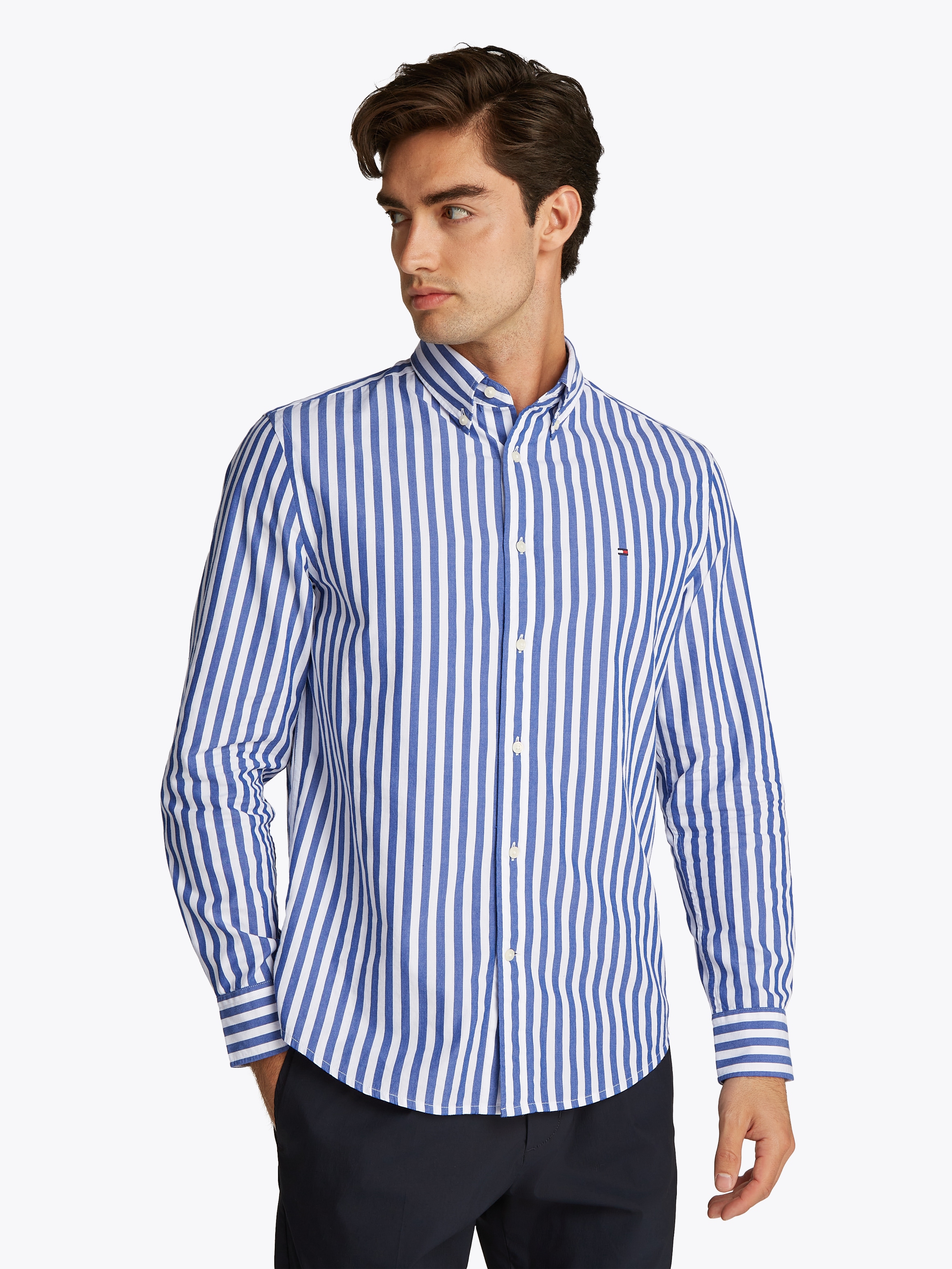 Tommy Hilfiger Langarmhemd "FLEX POPLIN BOLD STRIPE RF SHIRT", Mit Rundhals günstig online kaufen