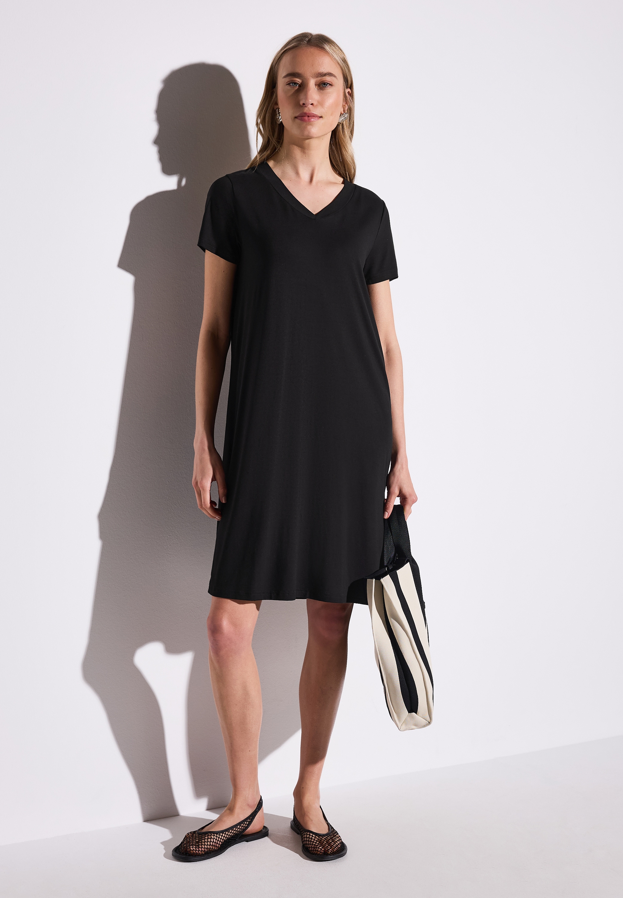 STREET ONE Jerseykleid Ohne Taschen knielang