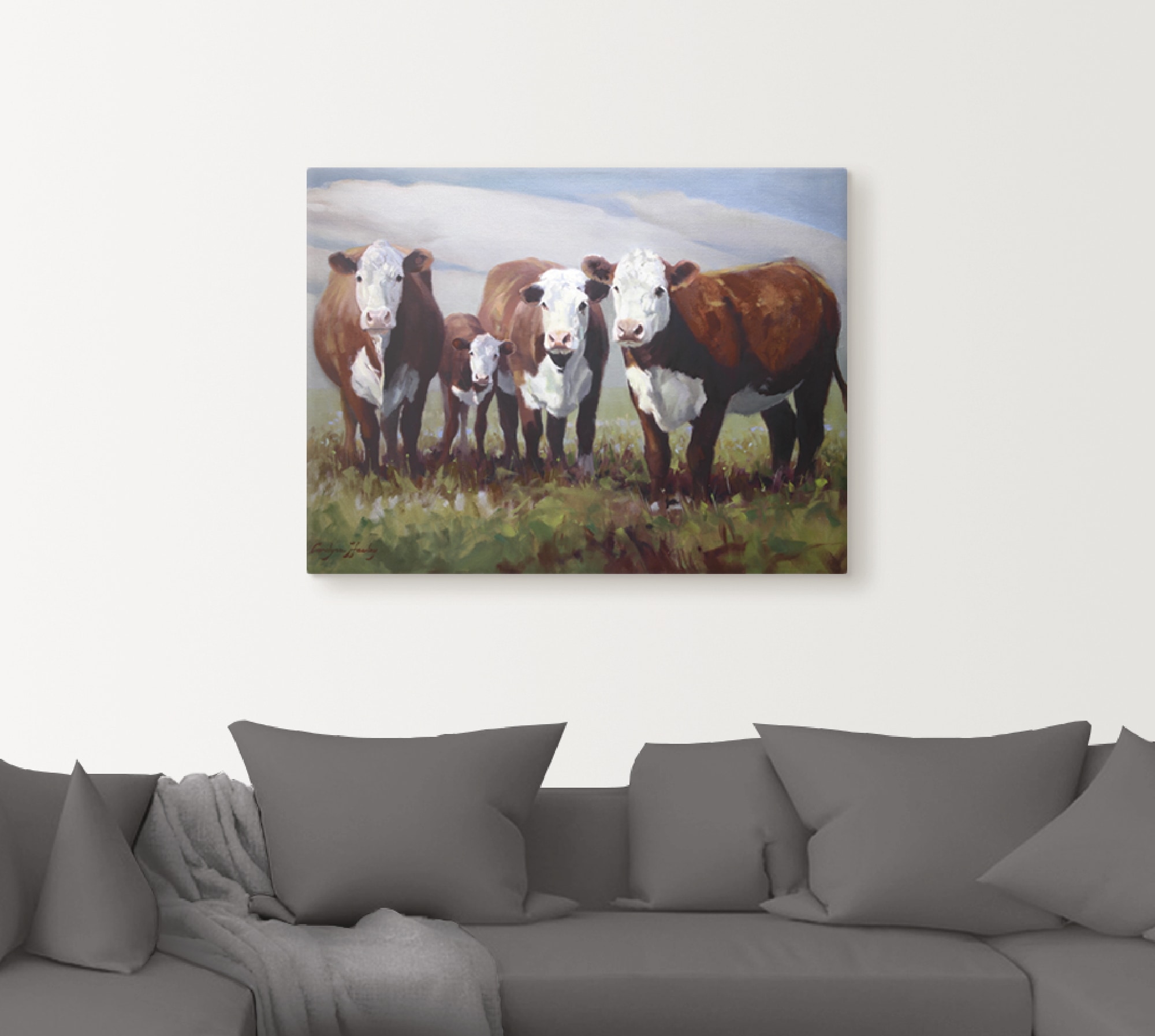 Artland Wandbild »Zuhause der Kühe«, Haustiere, (1 St.), als Alubild, Outdoorbild, Leinwandbild in verschied. Größen
