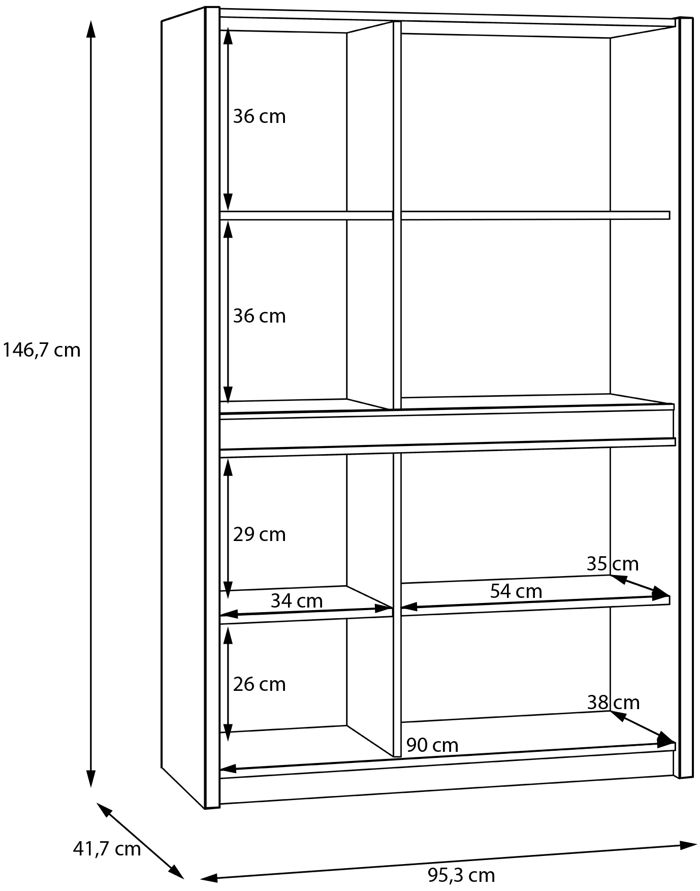FORTE Highboard »Oak Square«