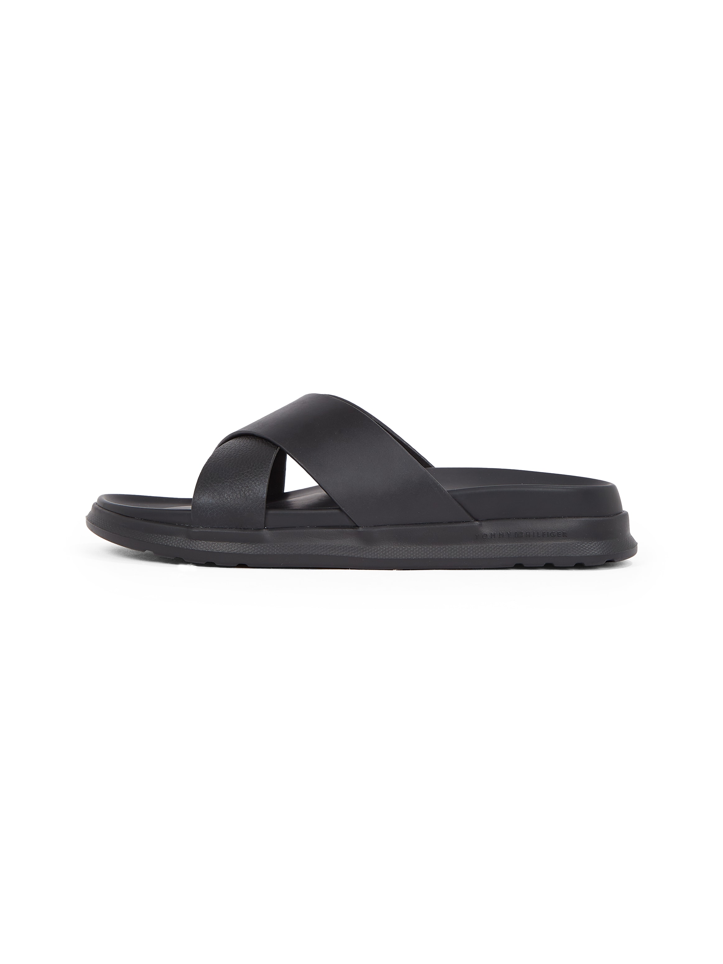 Tommy Hilfiger Pantolette »D DENSITY HILFIGER LTH CC SAND«, Sommerschuh, Schlupfschuh, Flats in schmaler Form
