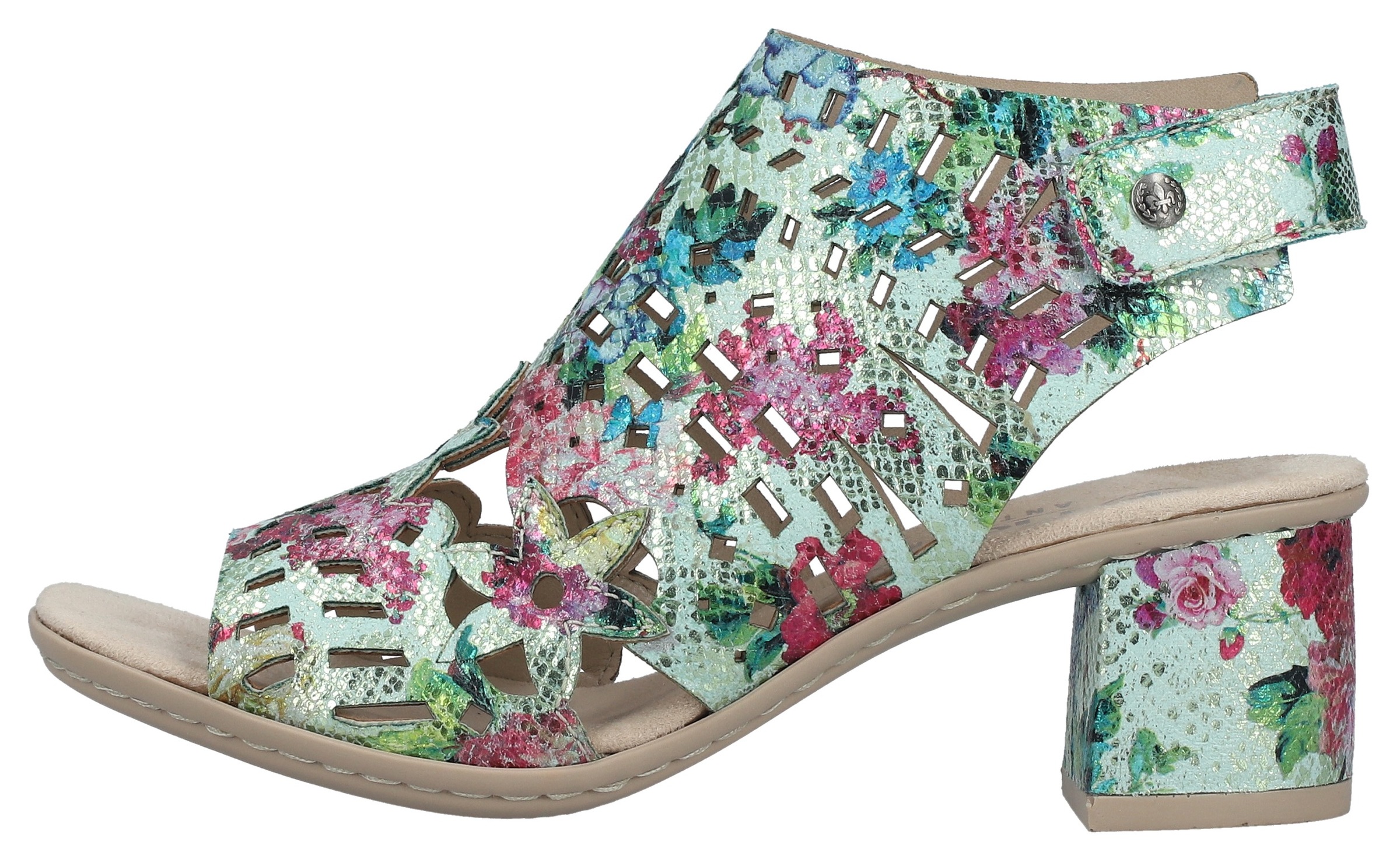 Rieker Sandalette  Sommerschuh, Sandale, Blockabsatz, mit modischer Schaftgestaltung