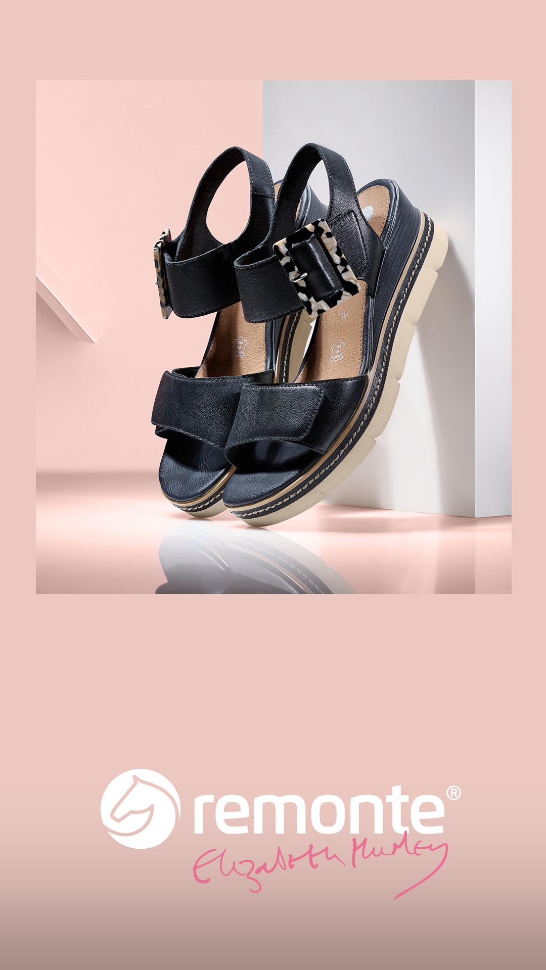 Remonte Keilsandalette »Elisabeth Hurley-Collection«, Keilabsatz, Riemensandale, Sommerschuh, auffällige Zierschnalle
