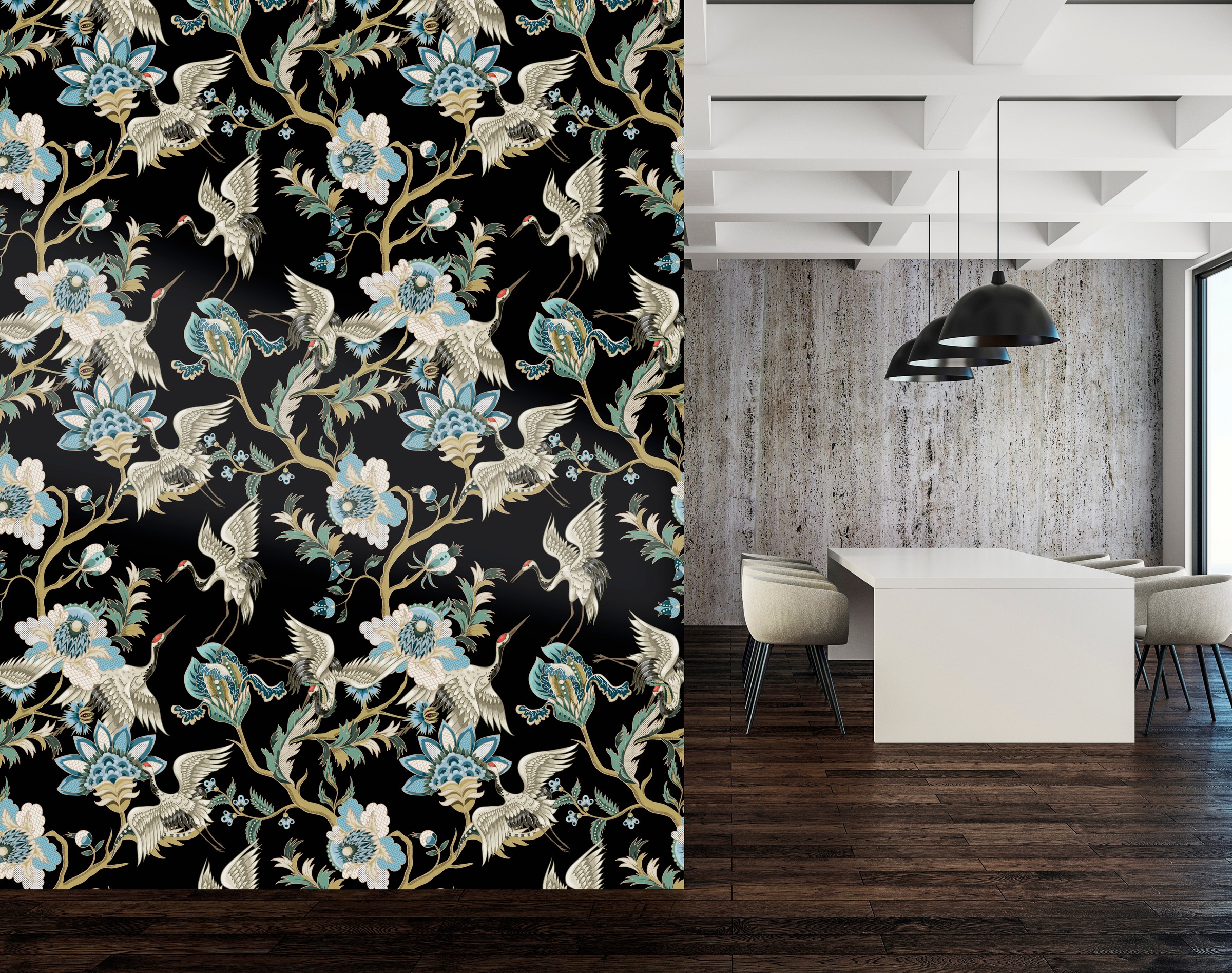 queence Vinyltapete »Elis«, bedruckt-Motiv-botanisch-floral-gemustert-natürlich, 90x250cm, selbstklebend, kinderleichte Anbringung, Sticker