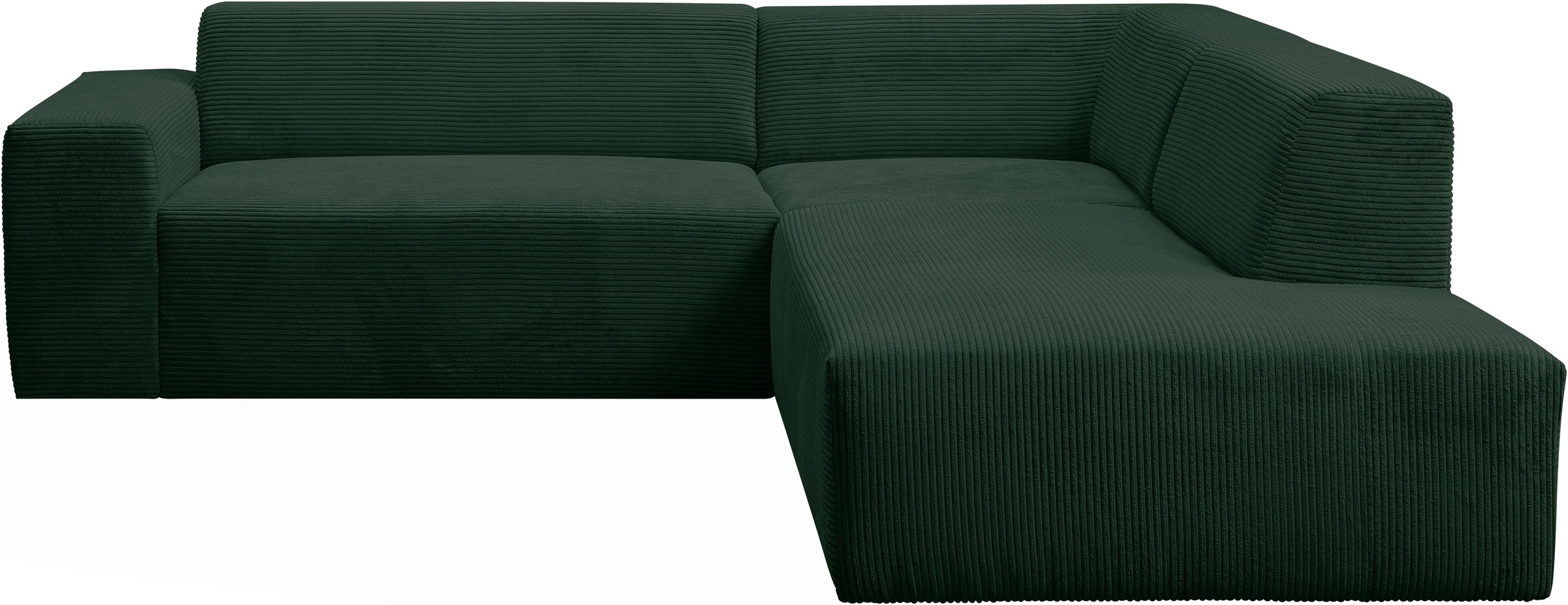 WERK2 Ecksofa »Zeus-M, tolles Sofa mit schönen Details, L-Form«, Curvy Trend Garnitur, urbane Optik, komfortable Wellenunterfederung