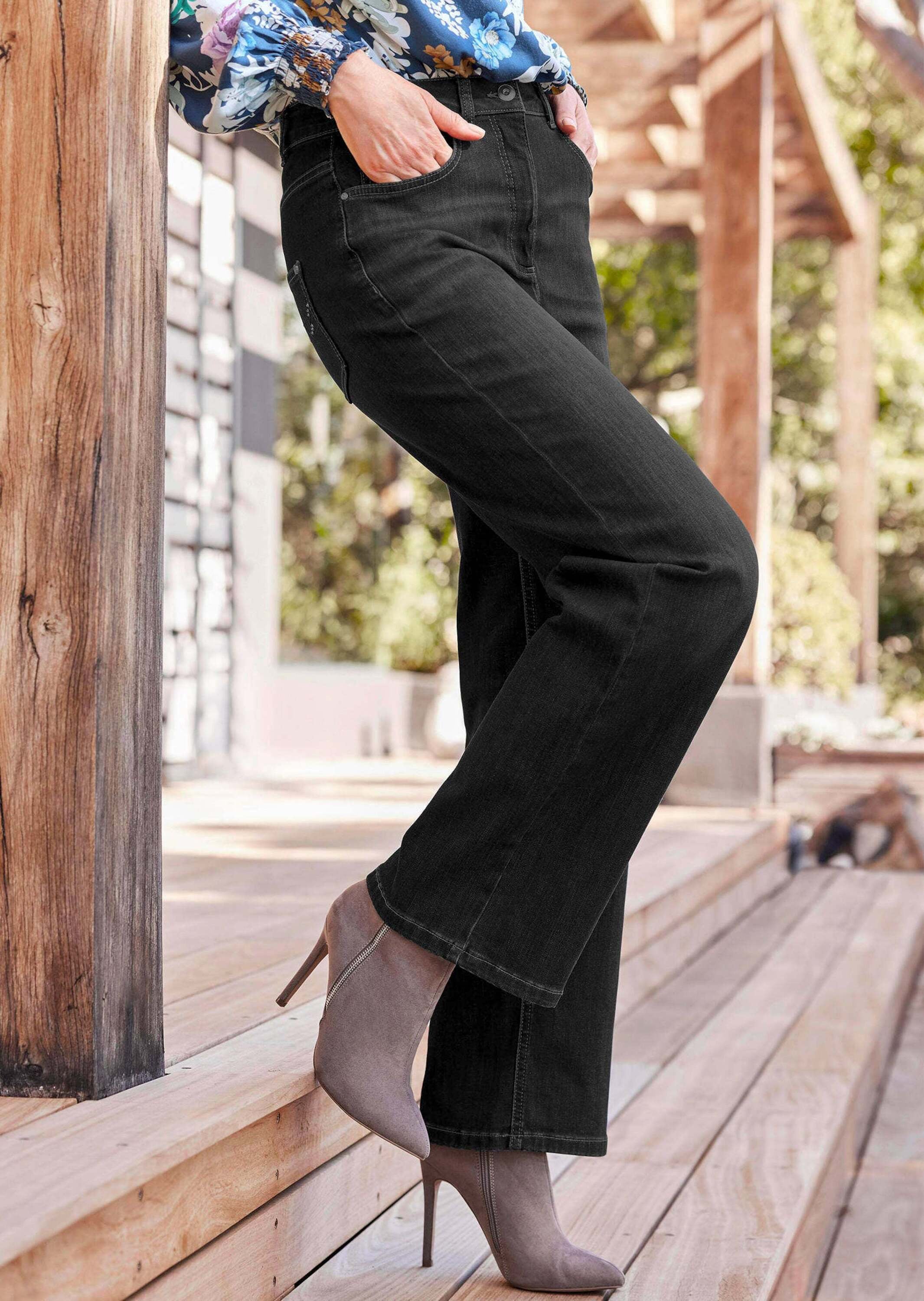 GOLDNER Stretch-Jeans »Kurzgröße Klassische Denimhose, dezente Waschung« keine/nicht Relevant