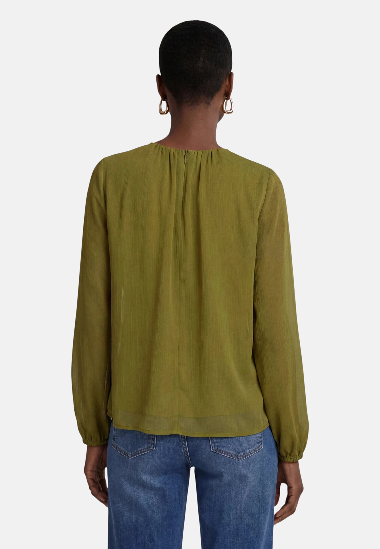 Zero Chiffonbluse »Damen mit Crinkle-Effekt«