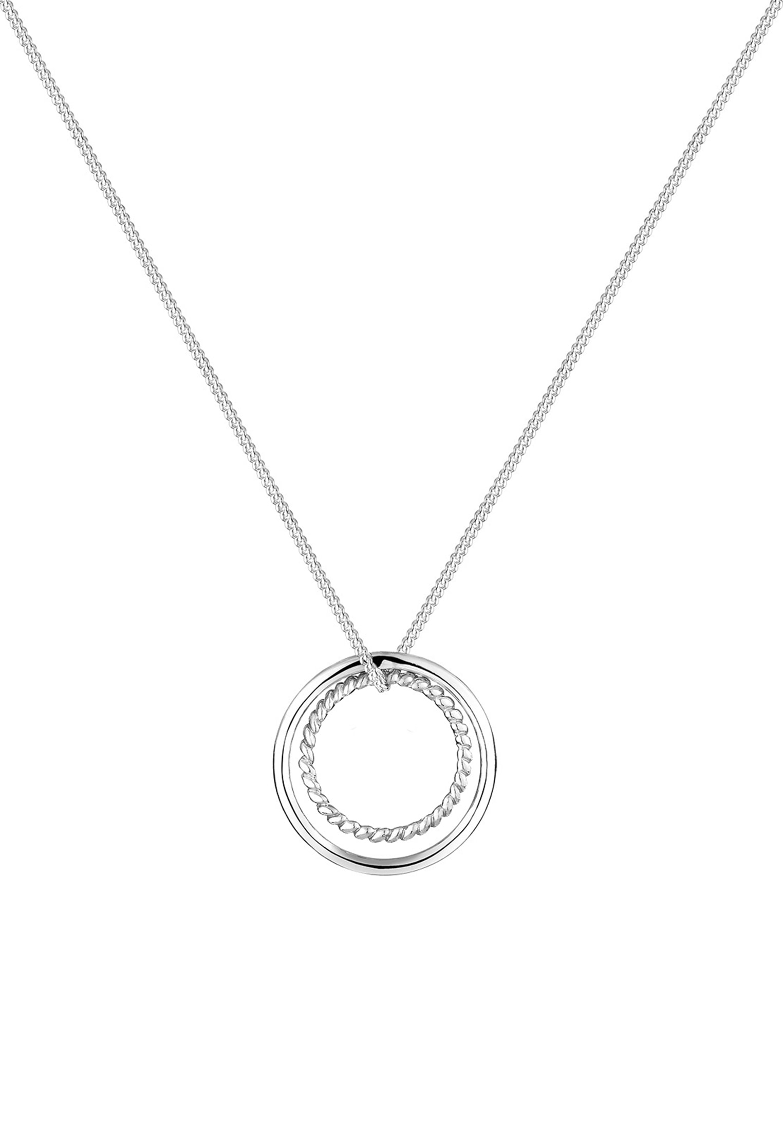 Elli Kette mit Anhänger »Kreis 925 Sterling Silber Bicolor«