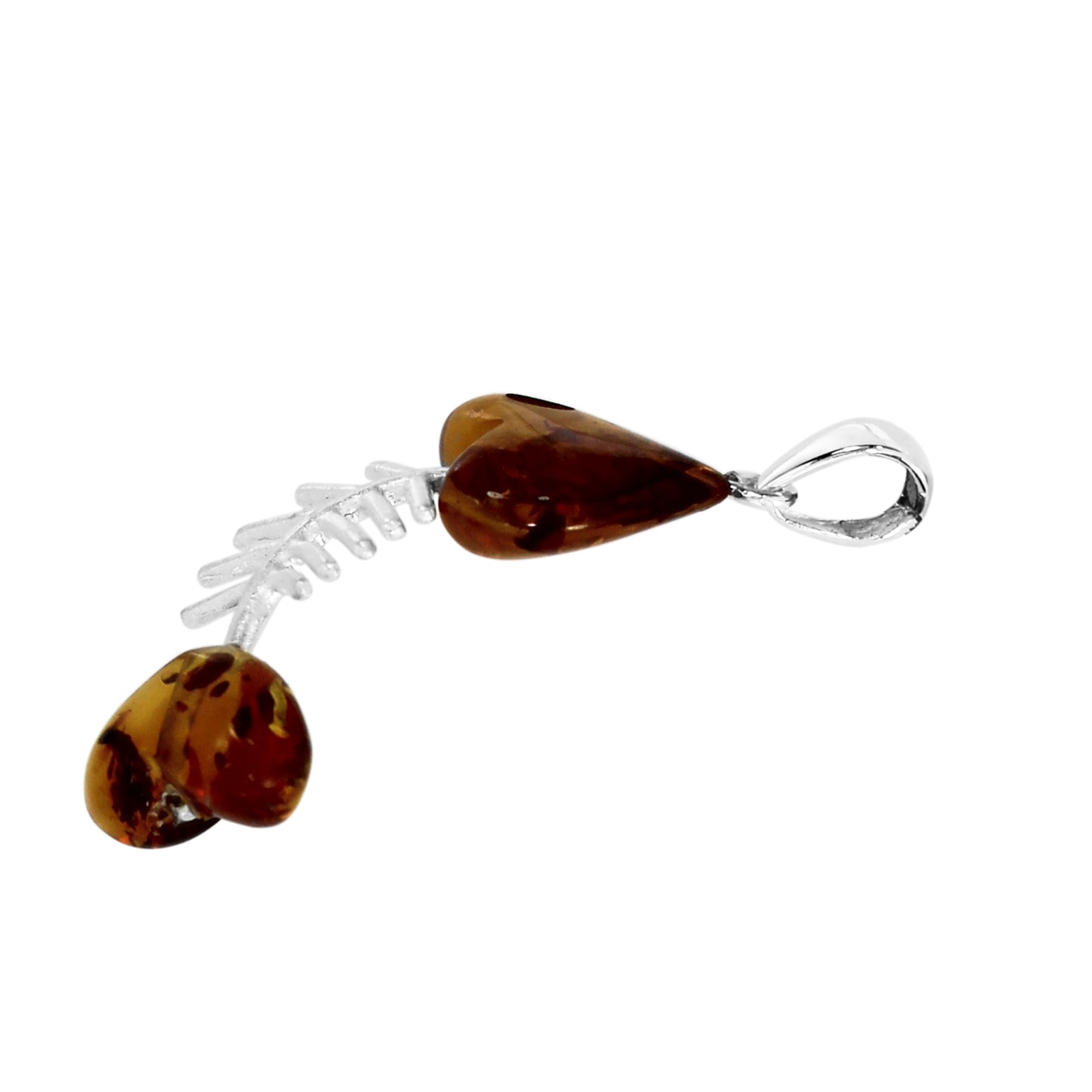 OSTSEE-SCHMUCK Kettenanhänger »- Fisch 35 mm - Silber 925/000 - Bernstein«