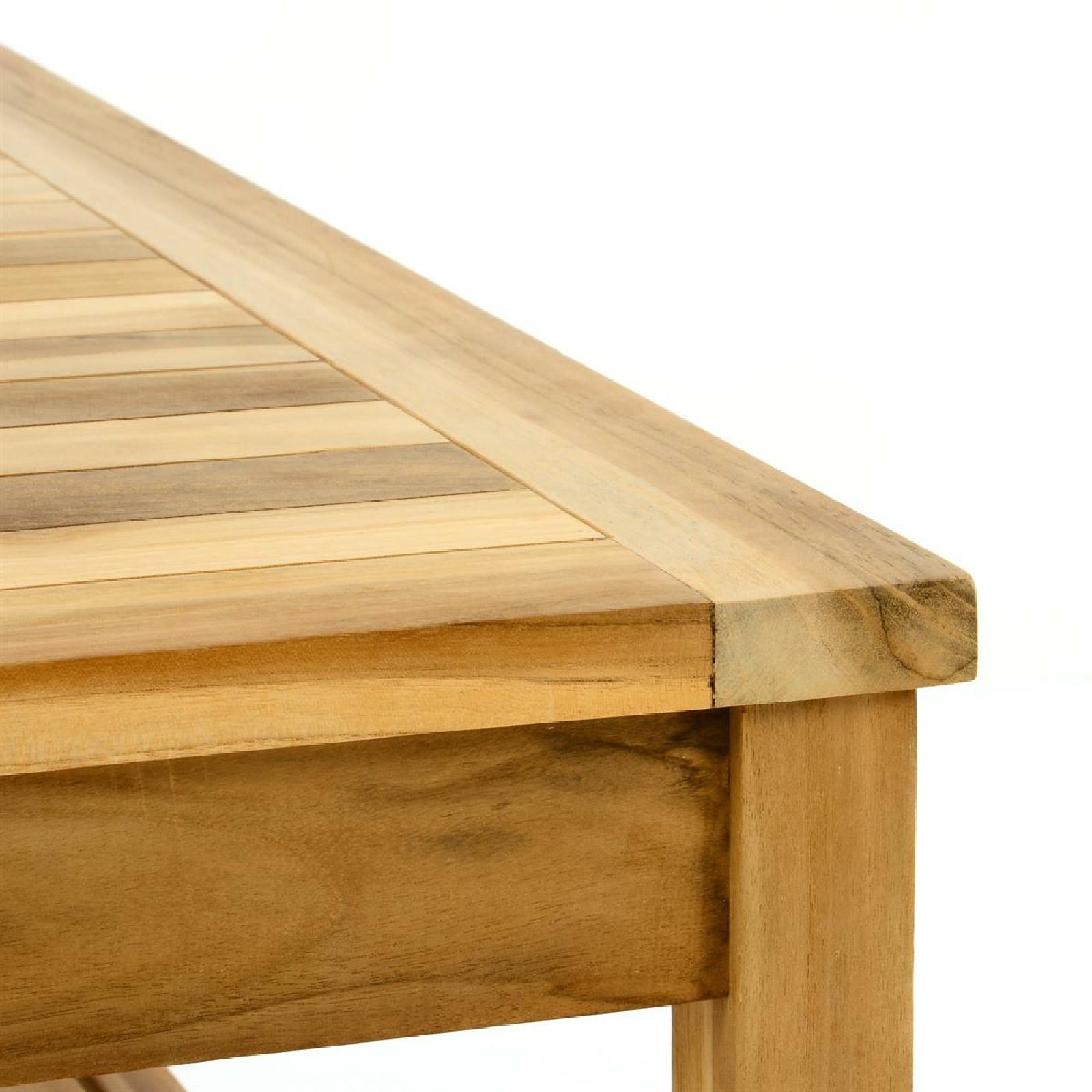 Garten-Essgruppe VCM "3-tlg. Sitzgruppe Garten Tisch Bank Holz Teak", braun, B:69cm, Obermaterial: 100% Holz Wood., Sitzmöbel-Sets 2