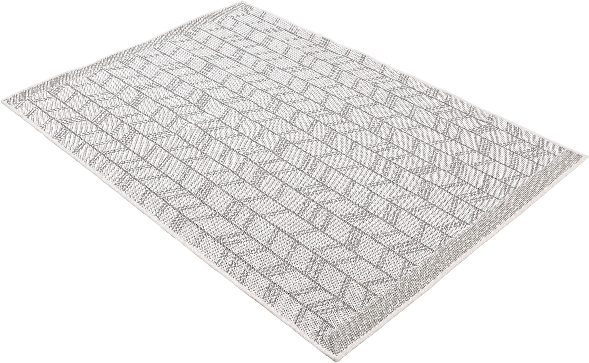 carpetfine Teppich »Boho 102«, rechteckig, 4 mm Höhe, robustes Flachgewebe, Sisal Optik, UV-beständig, Außenbereich