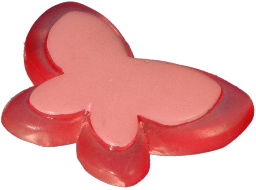 Dekomagnet LIEDECO, Ø:3cm, rot, Materialmix, Gardinenbefestigungen, "Schmetterling", für metallische Flächen