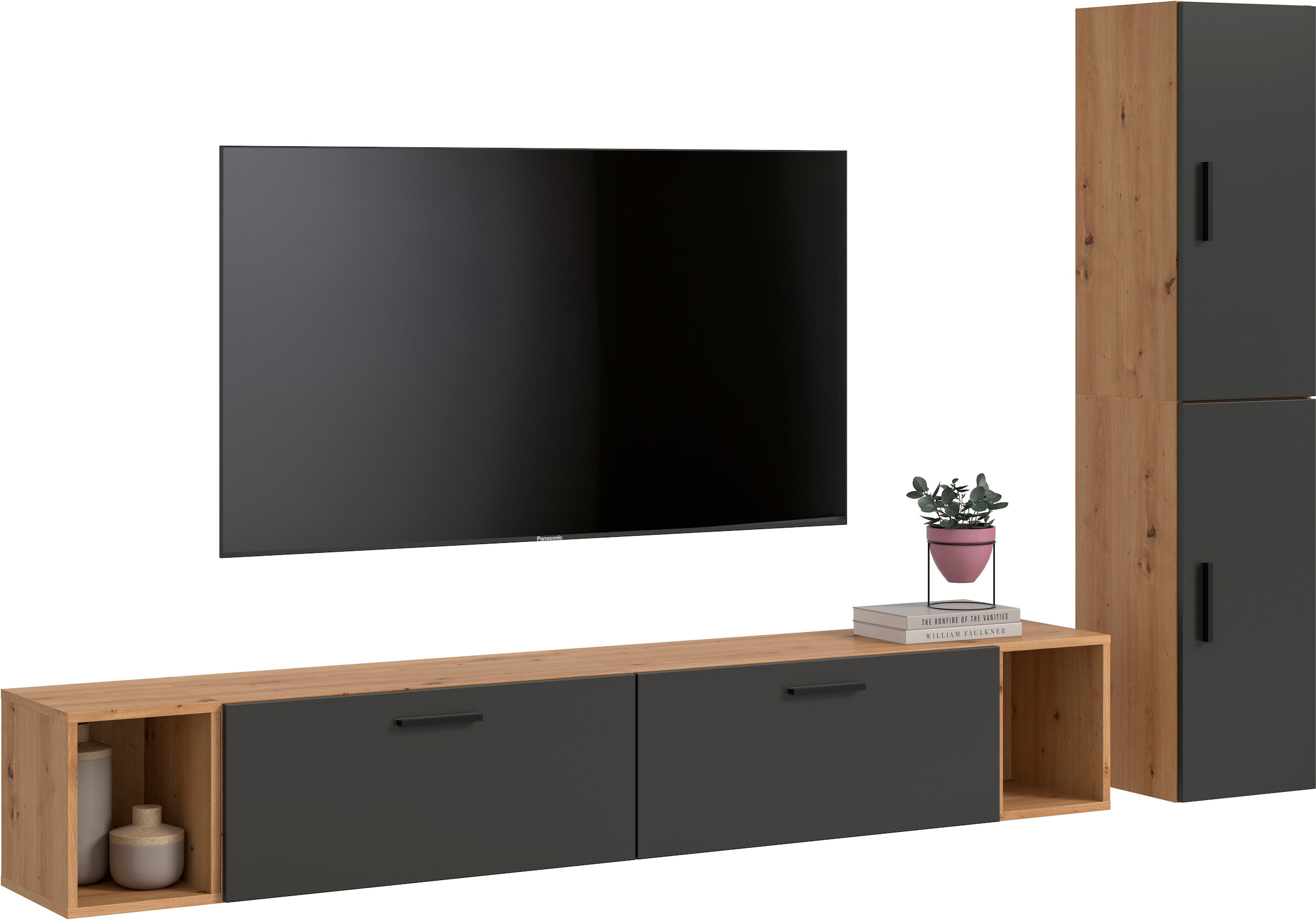 Home affaire Schrank-Set "ENESTE, 6-teilig, in verschiedenen Farben, individuell kombinierbar" verschiedenste Kombinationmöglichkeiten, stehend oder hängend, 2 Stk. tlg.