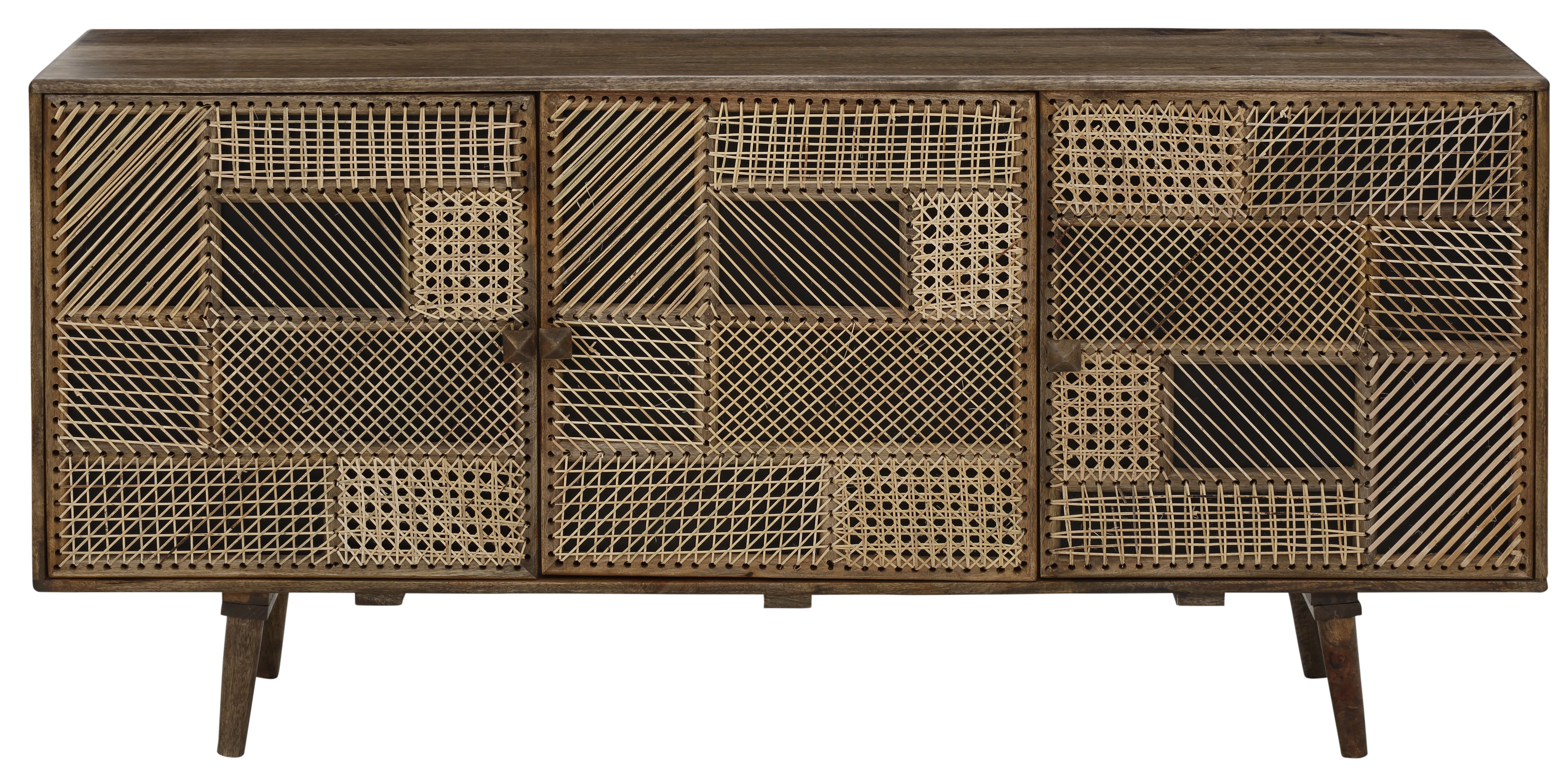 Home affaire Sideboard Dogberry, aus Rattan-Geflecht und massivem Mangoholz, handgefertigt, Breite 160 cm