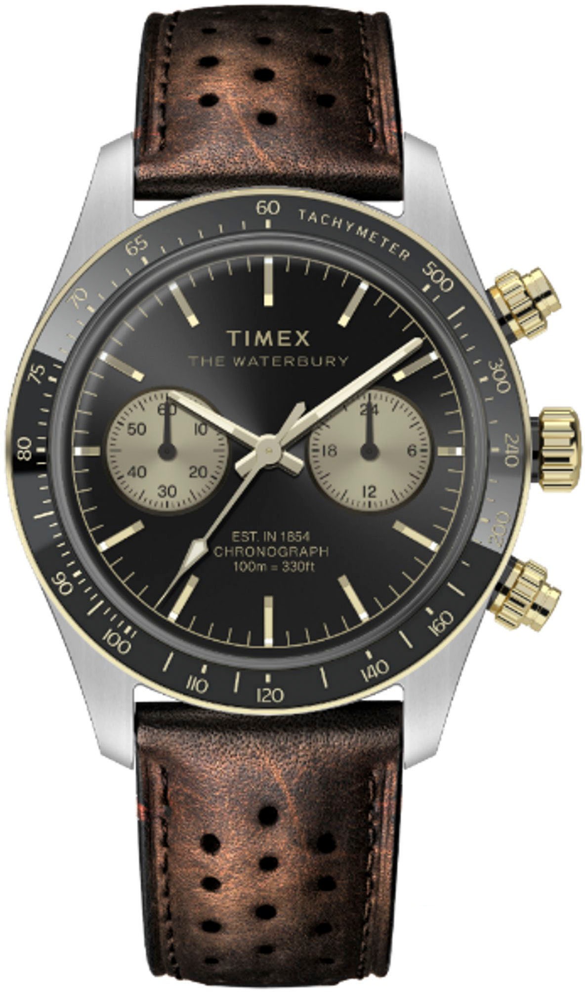 Timex Chronograph »WATERBURY HERITAGE«, Quarzuhr, Armbanduhr, Herrenuhr,Lederarmband,Stoppfunktion