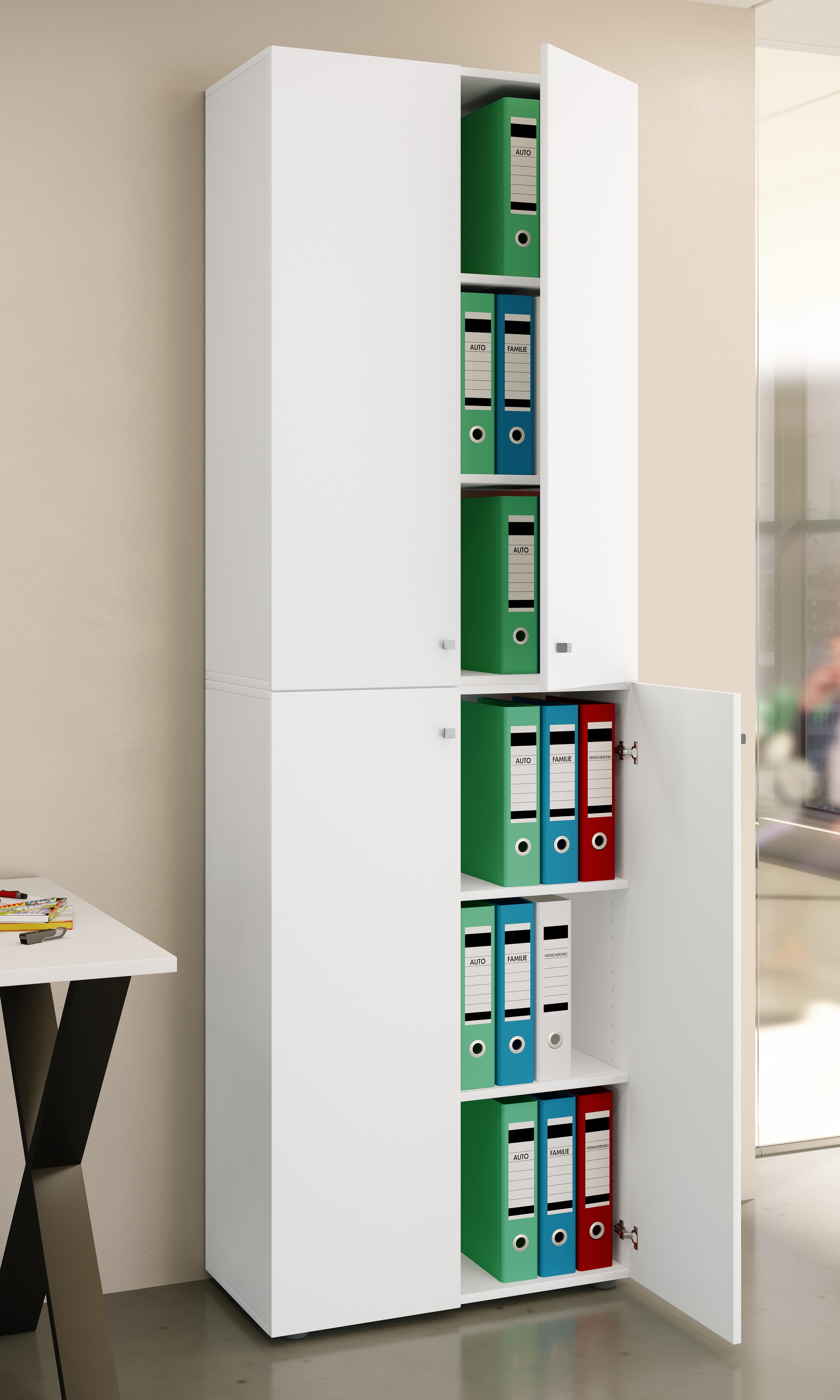 VCM Aktenschrank "Büroschrank Bücher Ordner Aktenschrank Lona 6fach" 1 Stk. tlg.