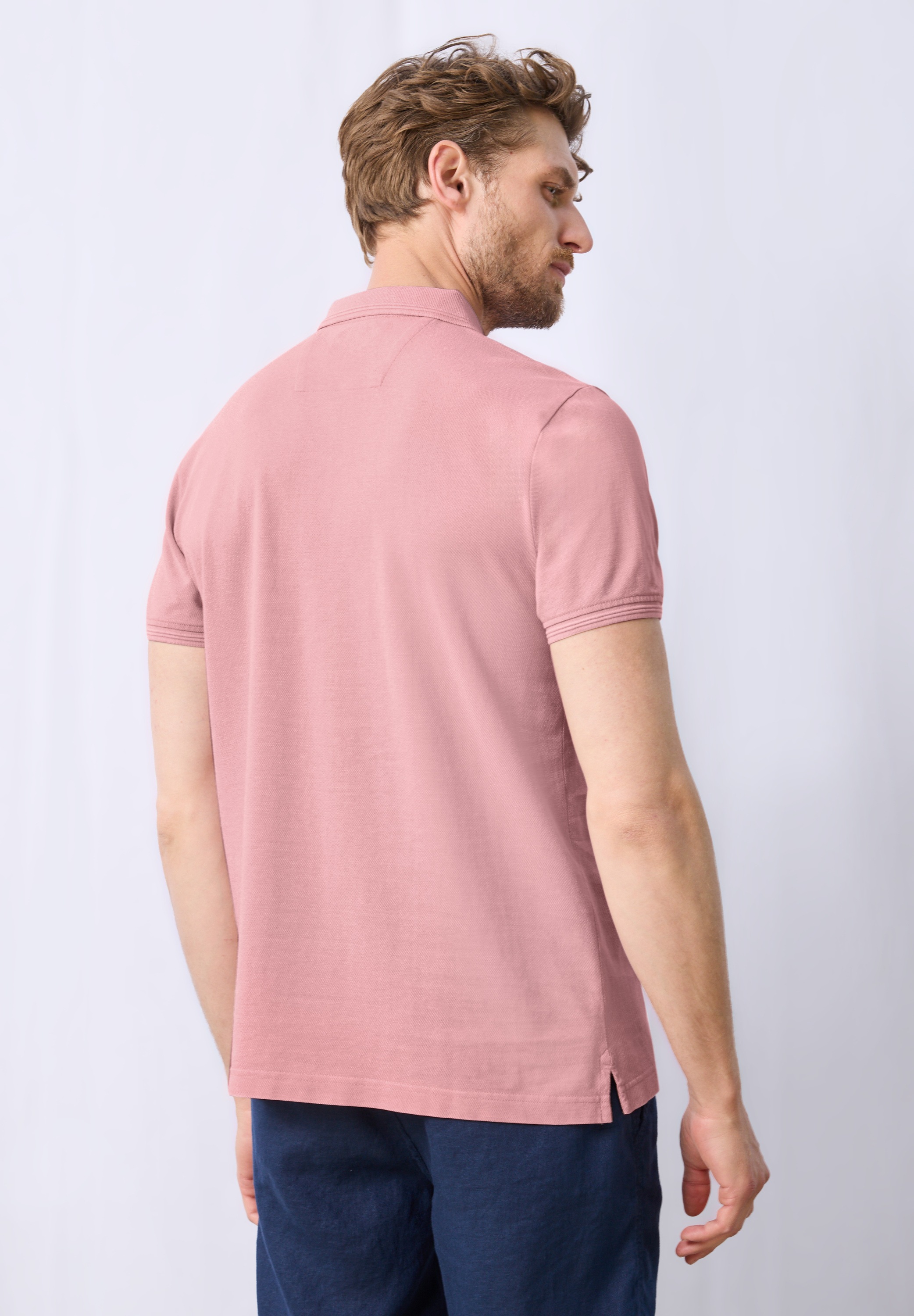 STREET ONE MEN Poloshirt, mit Seitlichen Einschlitzen am Saum